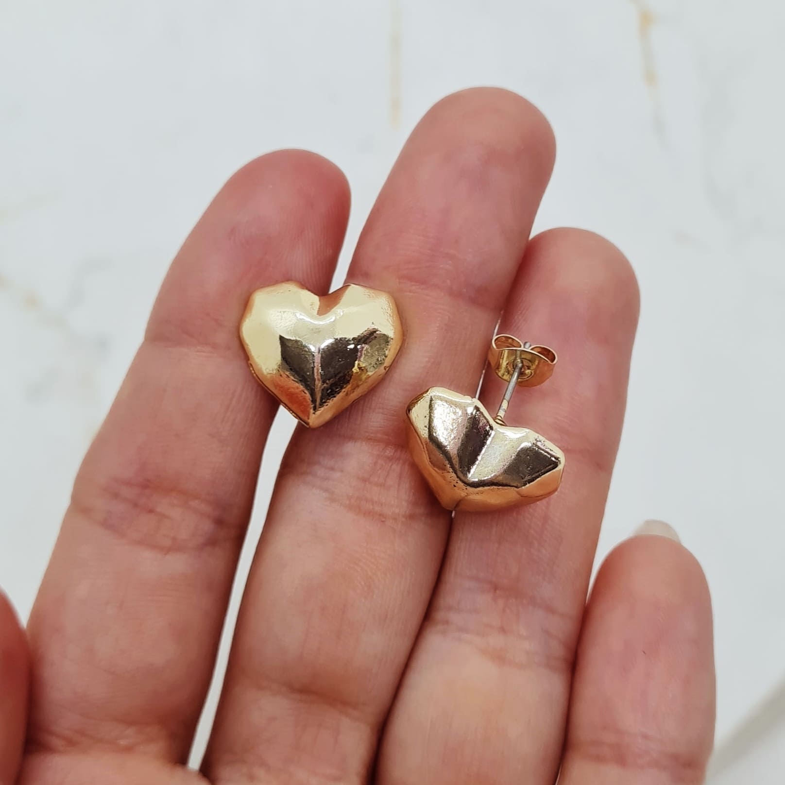 Imagen de producto AROS FANTASIA DORADO - CORAZON INFLADO GRANDE