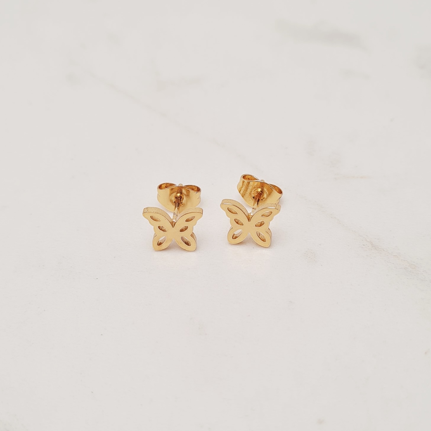 Imagen de producto AROS ACERO DORADO - MARIPOSA 1
