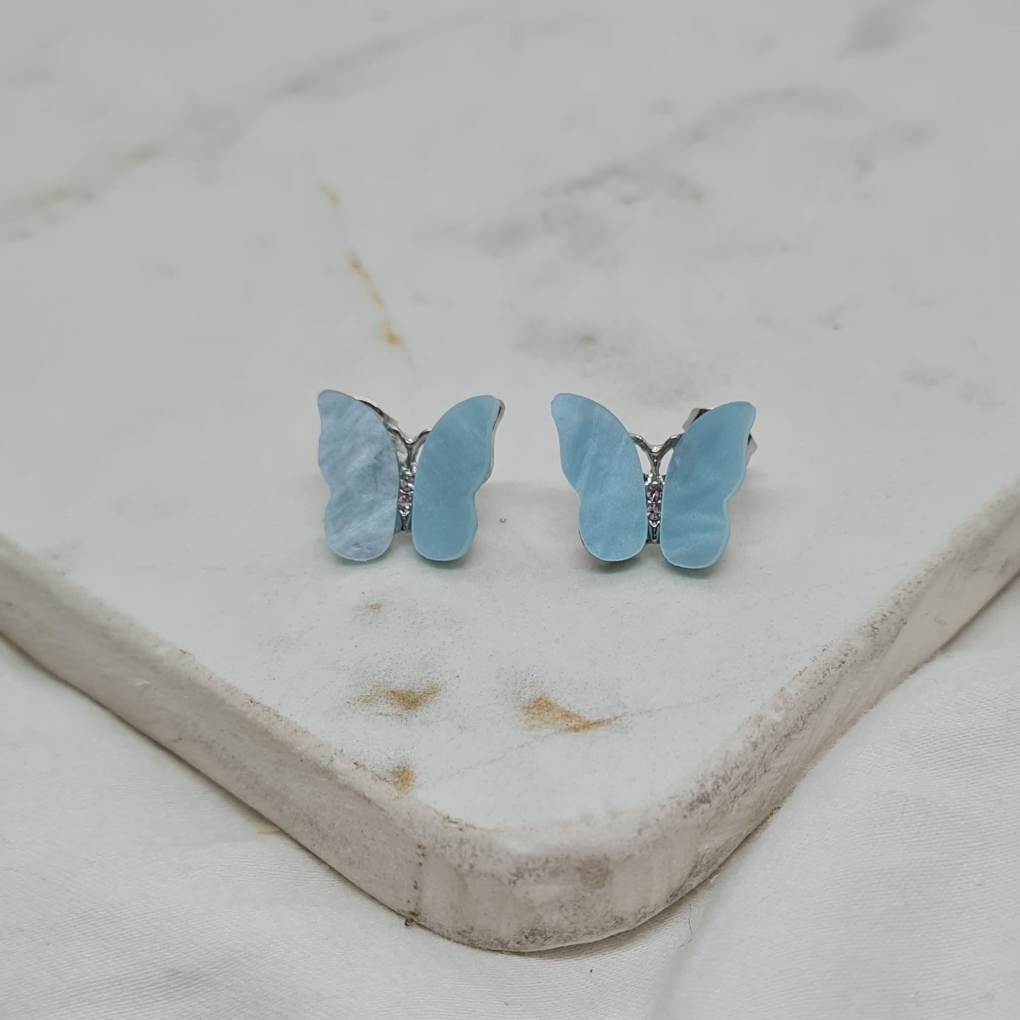 Imagen de producto AROS MARIPOSA CON STRASS - CELESTE