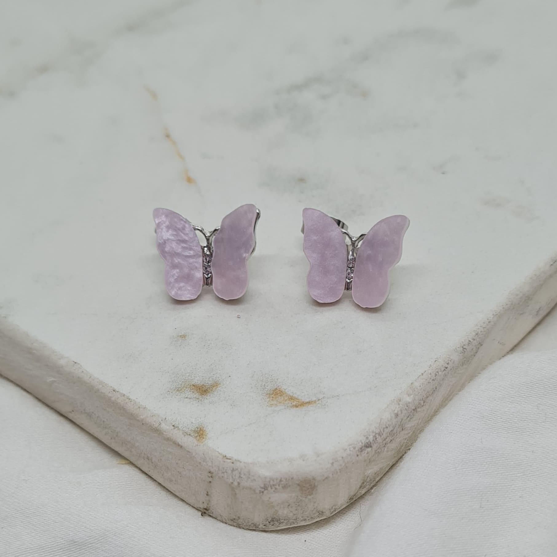 Imagen de producto AROS MARIPOSA CON STRASS - ROSA CLARO