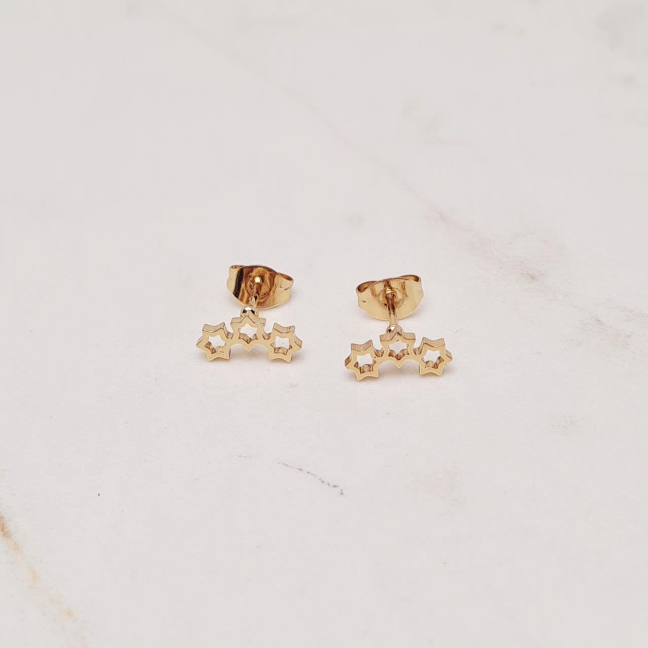 Imagen de producto AROS ACERO DORADO - TRIPLE ESTRELLA CALADA