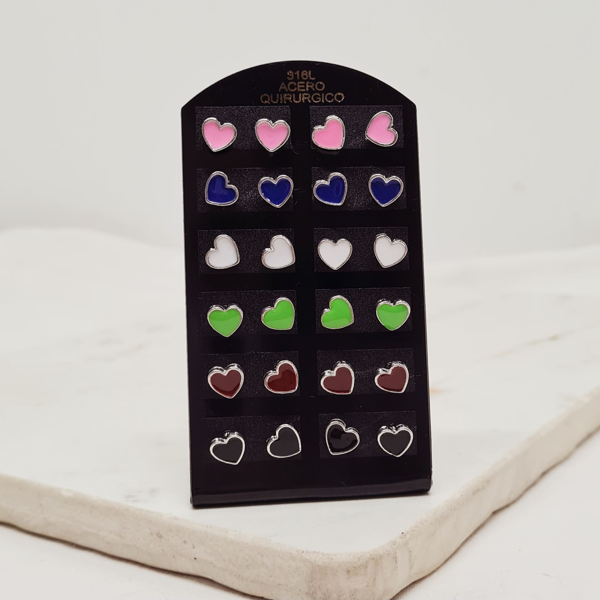 Imagen de producto BLISTER AROS CORAZON ESMALTADO DE COLORES