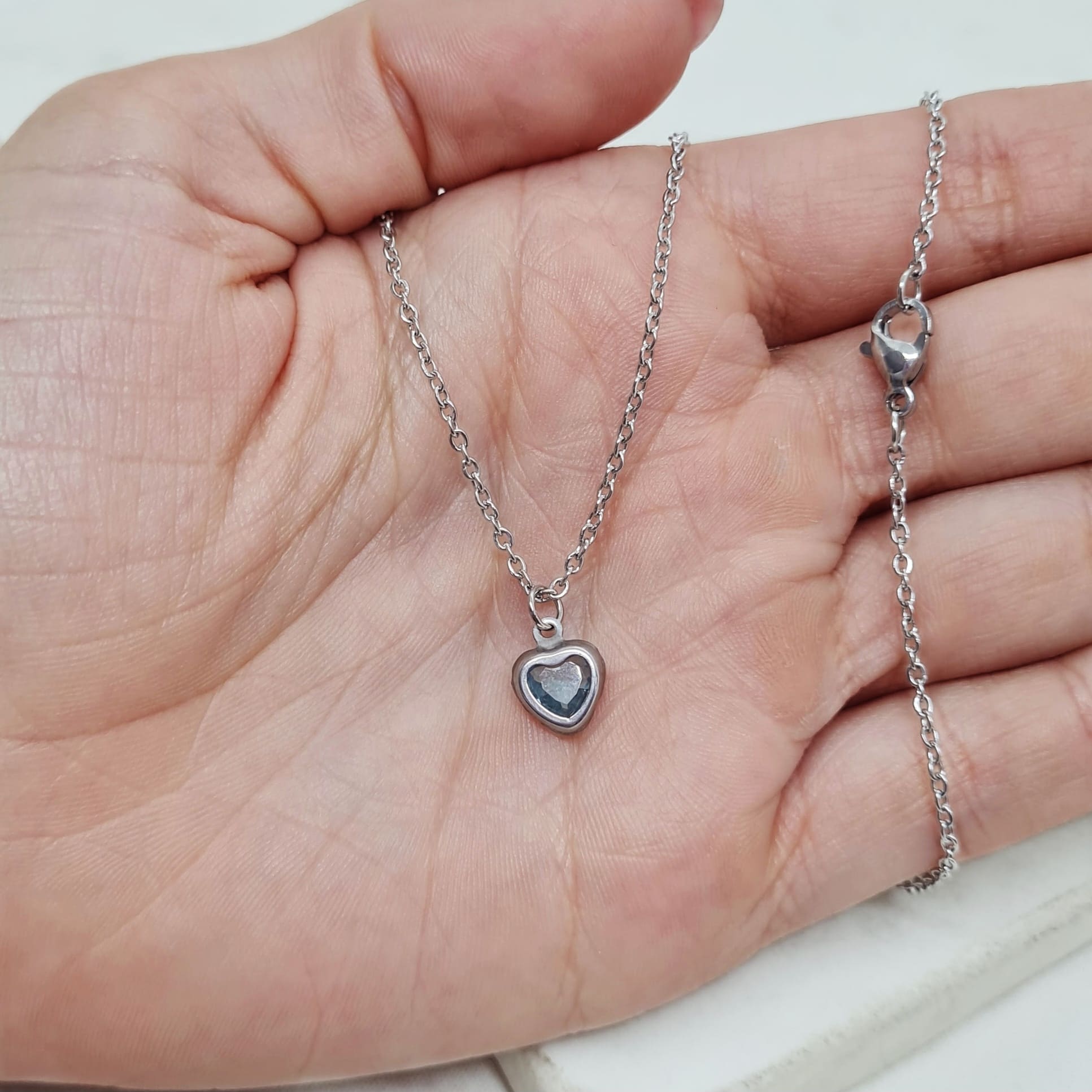 Imagen de producto COLLAR - CUBIC CORAZON CELESTE