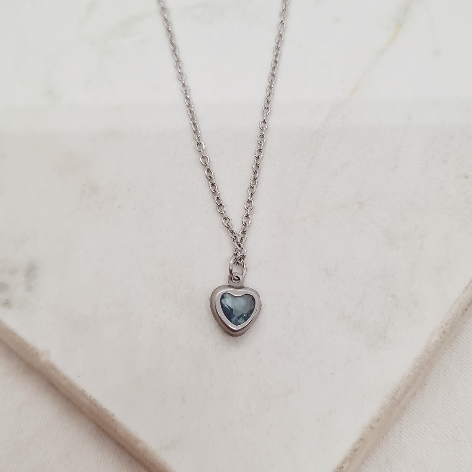 Imagen de producto COLLAR - CUBIC CORAZON CELESTE