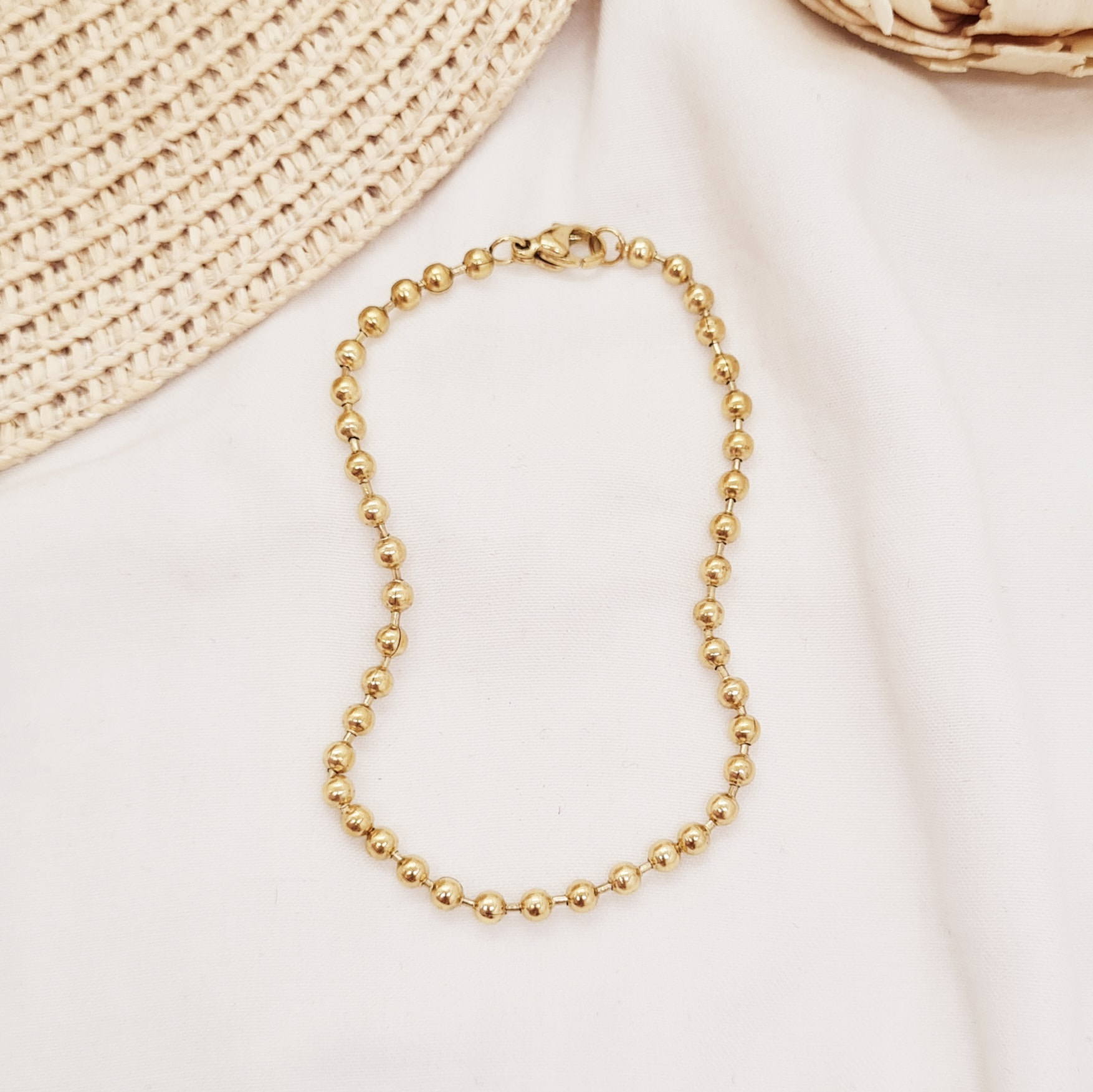 Imagen de producto PULSERA ACERO DORADO FULL BOLITAS CHICAS