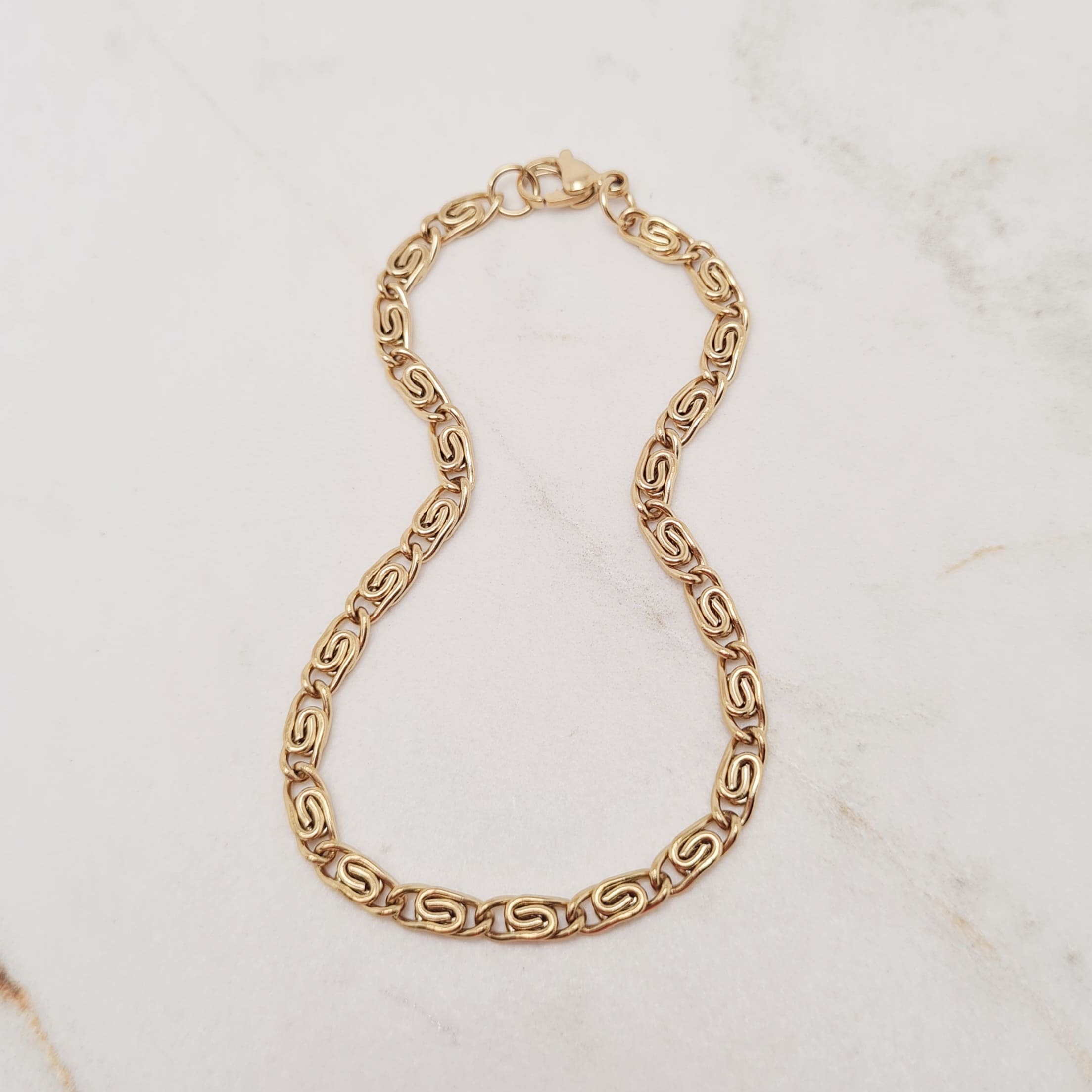 Imagen de producto PULSERA ACERO DORADO ESLABON ESPIRAL 0,8 mm