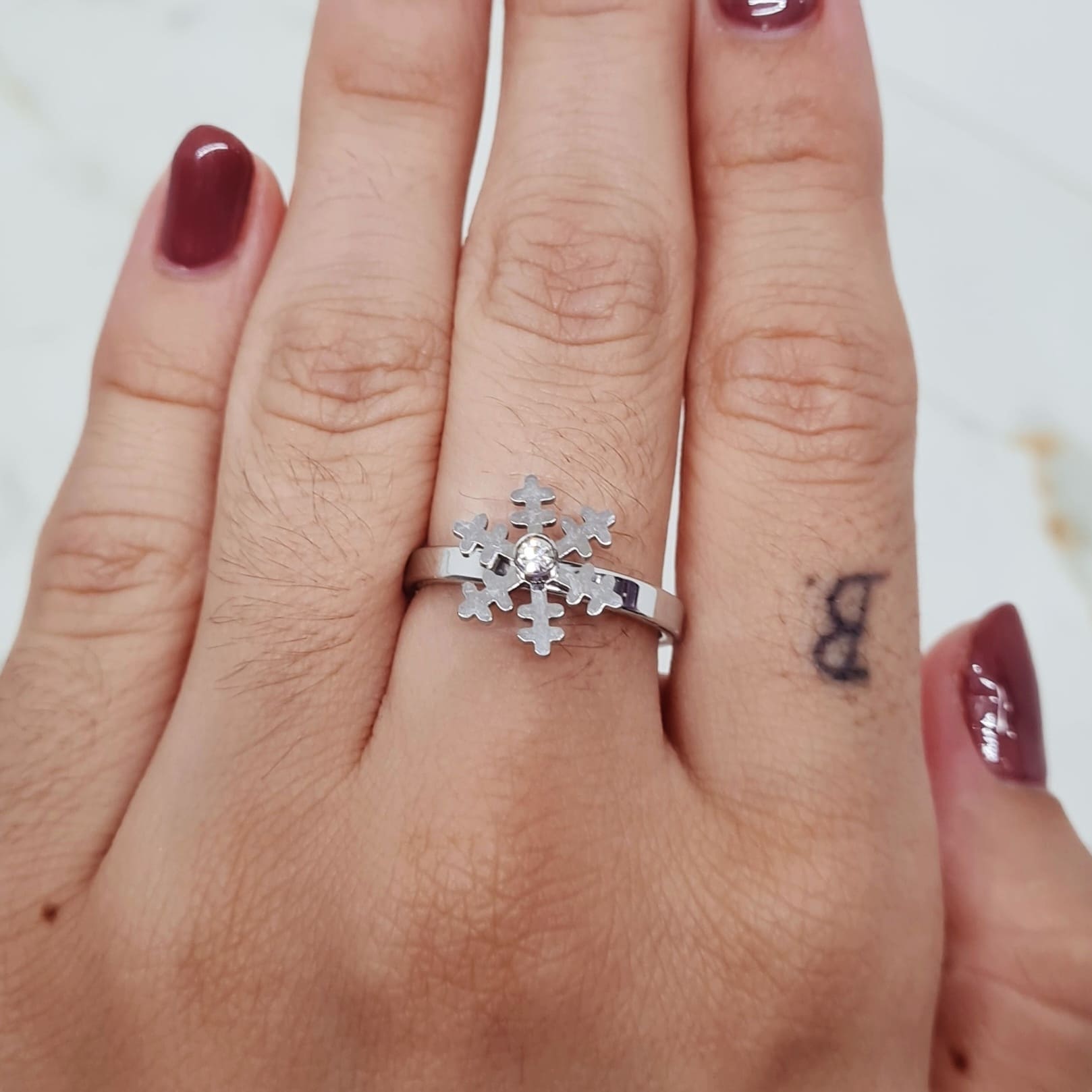 Imagen de producto ANILLO GIRATORIO CON STRASS - COPO DE NIEVE