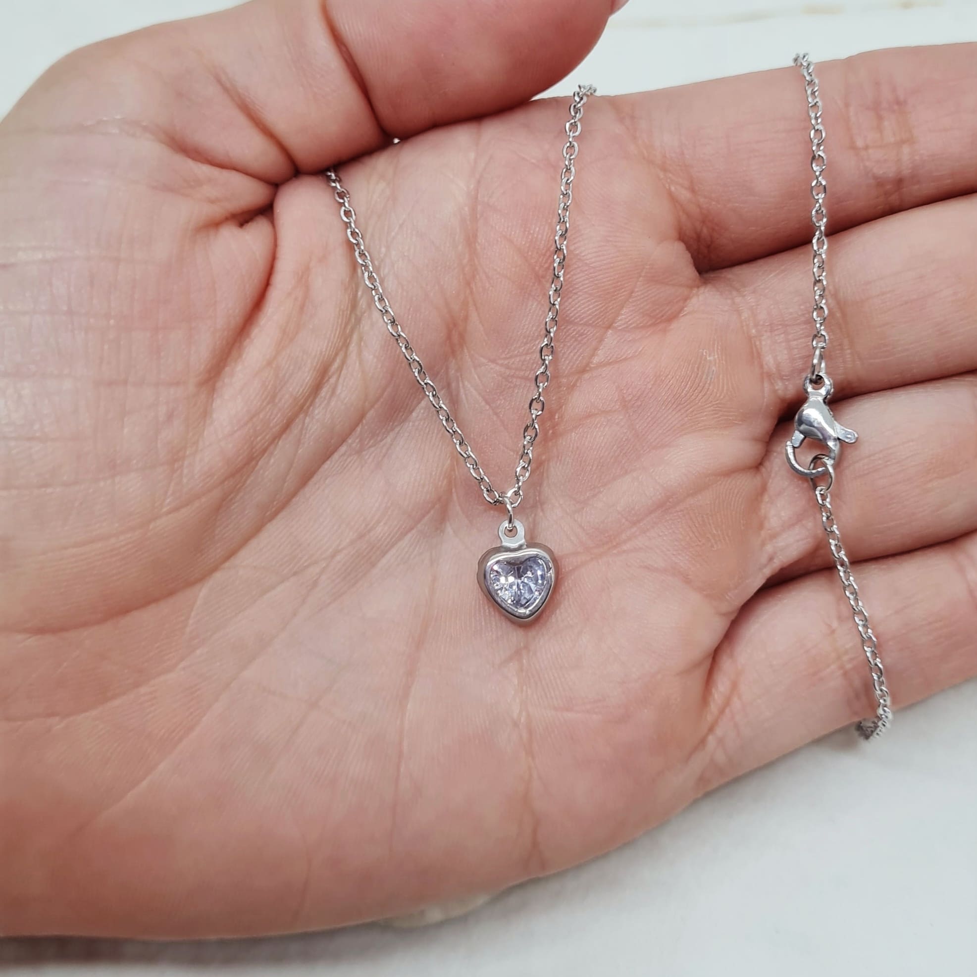 Imagen de producto COLLAR - CUBIC CORAZON TRANSPARENTE