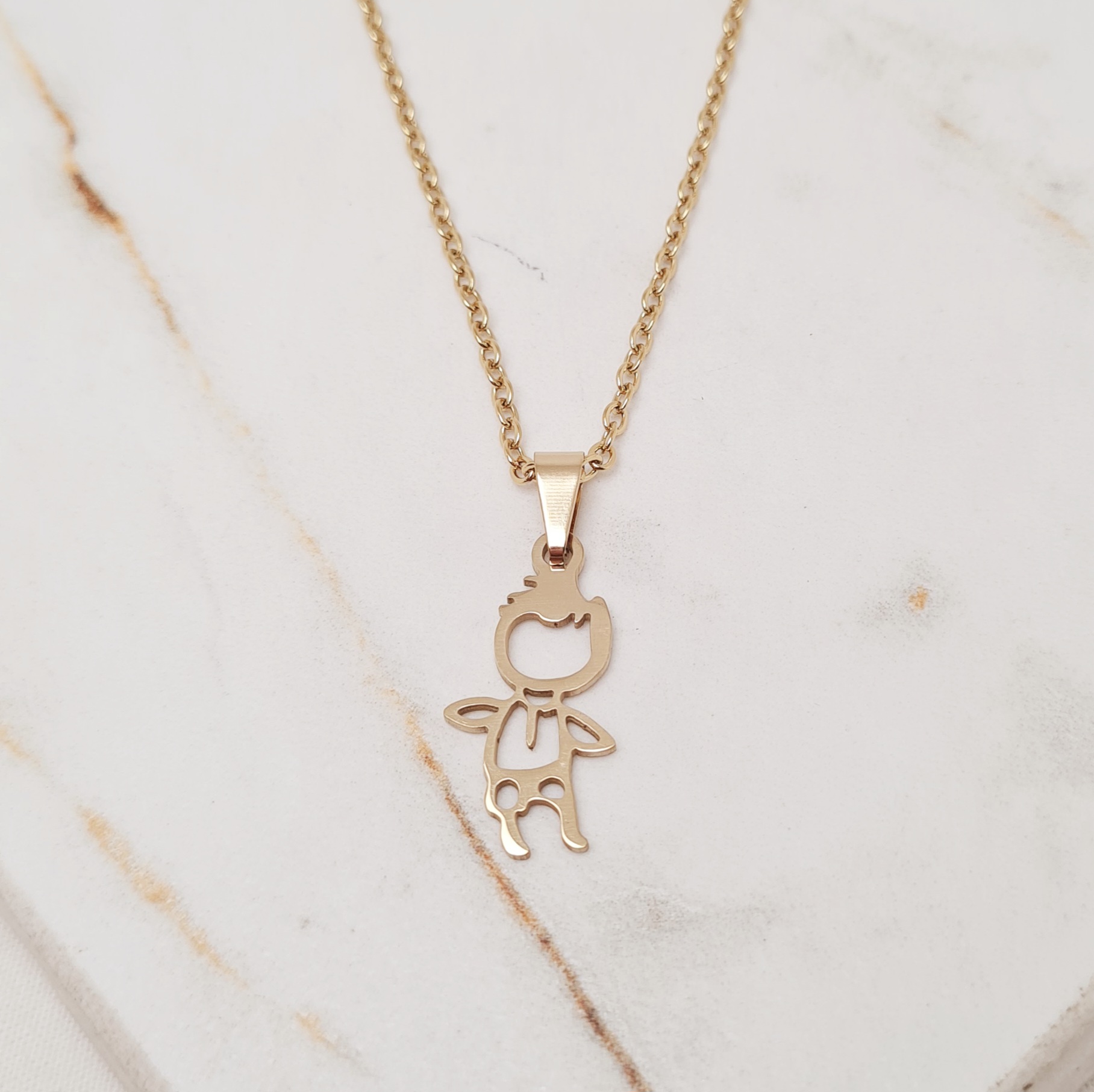 Imagen de producto COLLAR ACERO DORADO - NENE CALADO