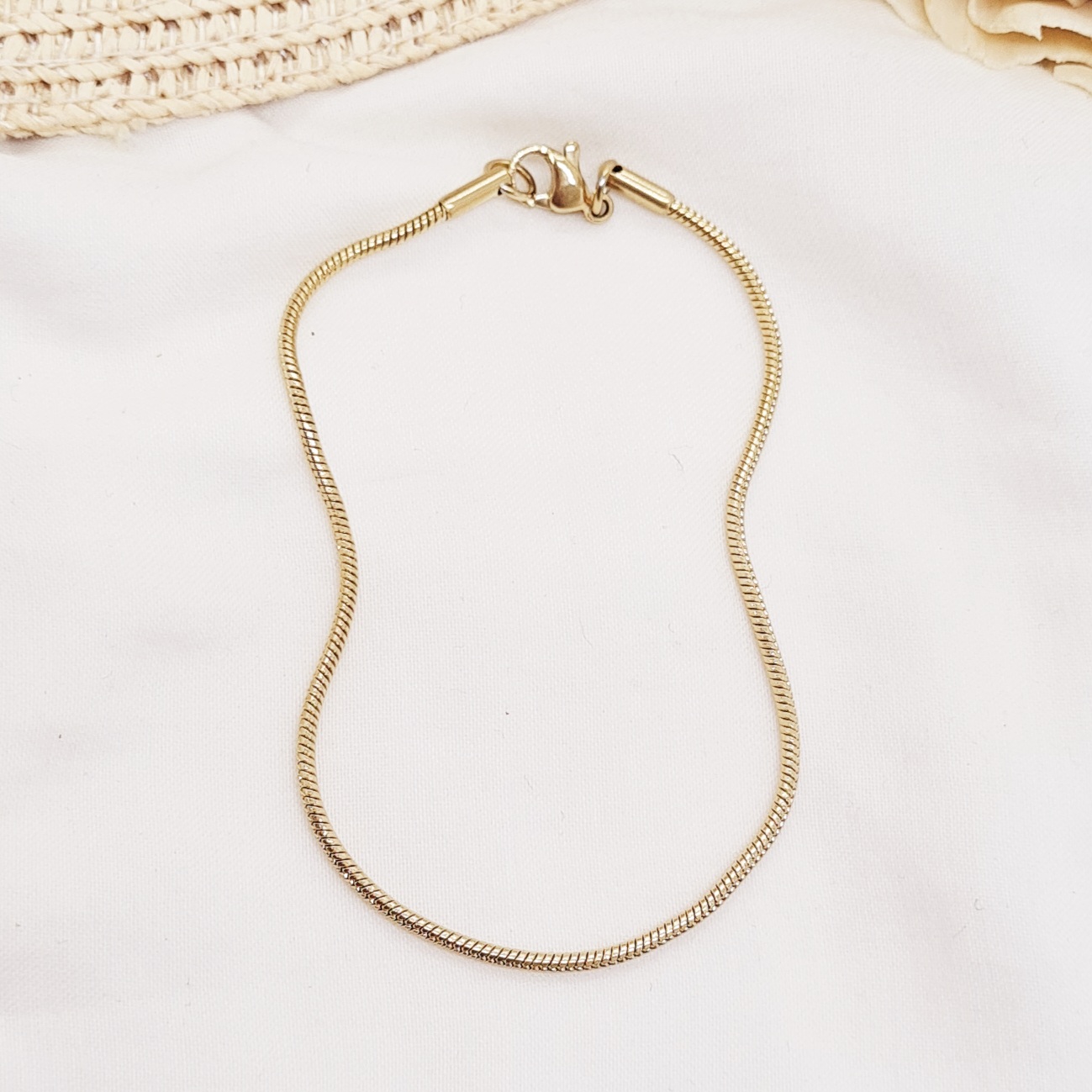 Imagen de producto PULSERA ACERO DORADO COLITA DE RATA 1.2 mm