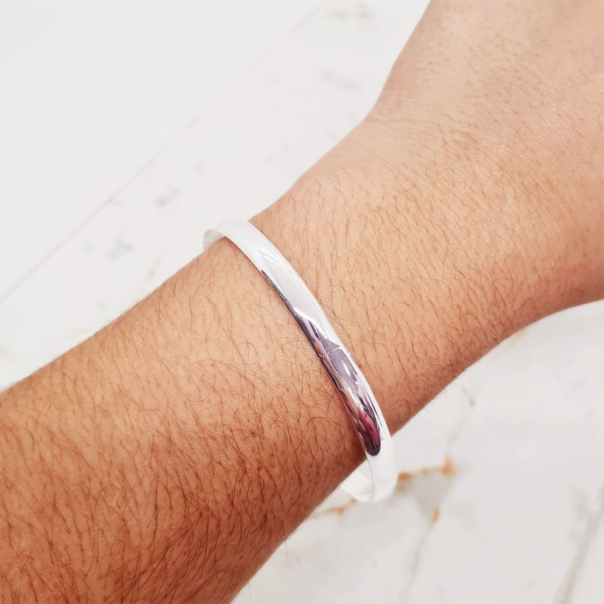 Imagen de producto PULSERA ACERO BLANCO ESCLAVA MEDIANA