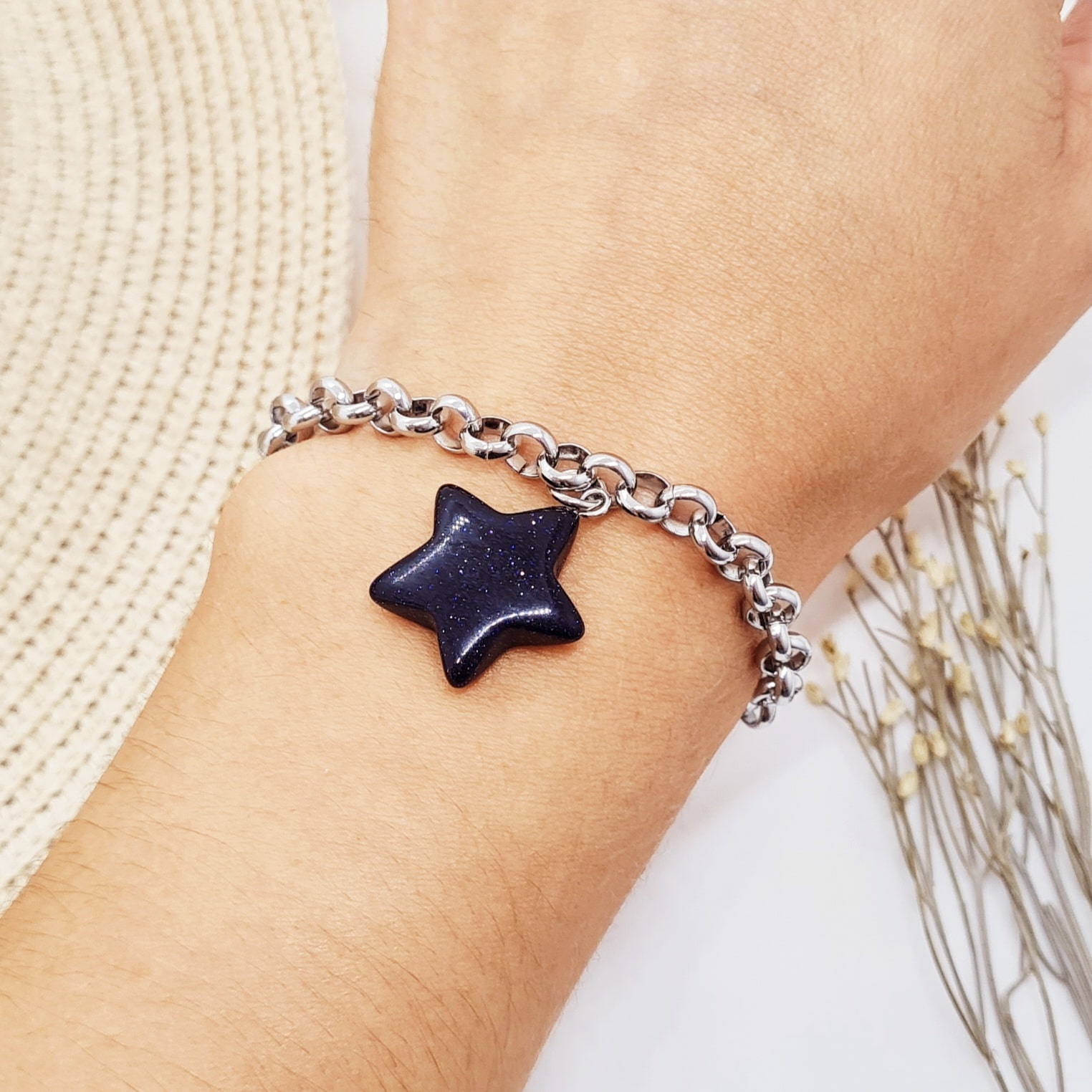 Imagen de producto PULSERA CON DIJE PIEDRA LLUVIA DE ESTRELLAS - ESTRELLA