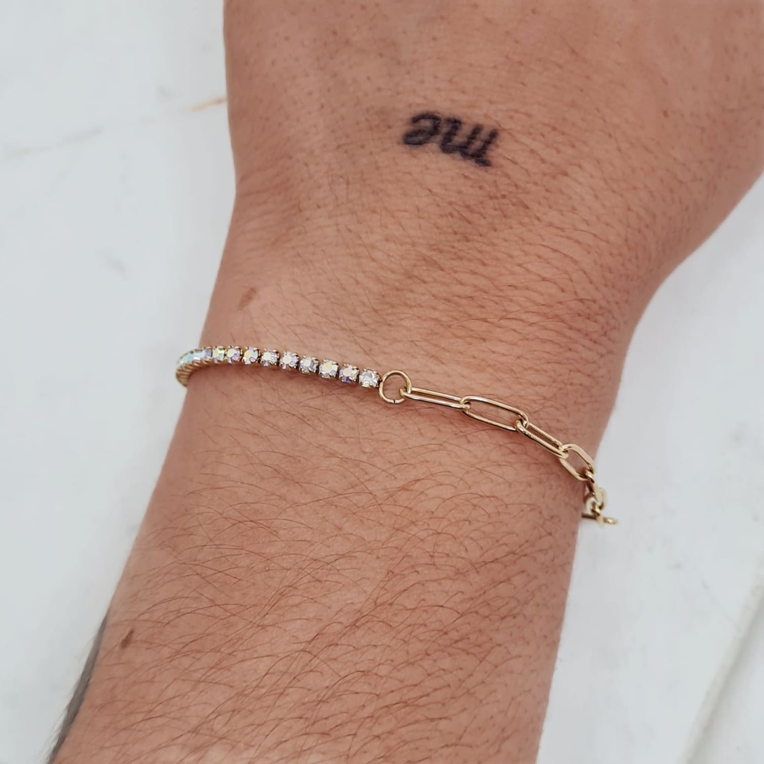Imagen de producto PULSERA ACERO DORADO ALICE Y FULL CUBICS - TORNASOL