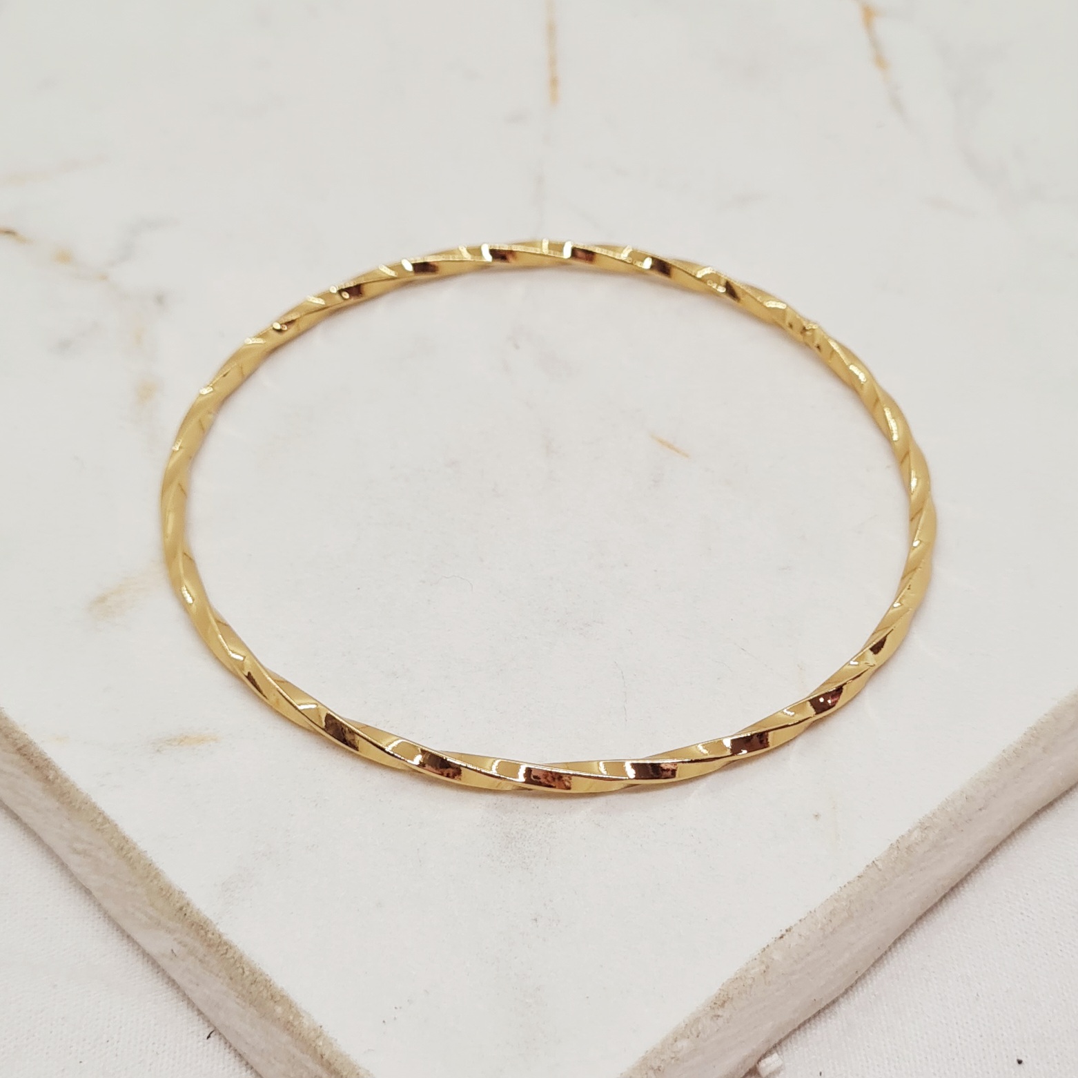 Imagen de producto PULSERA ACERO DORADO ESCLAVA TORZADA