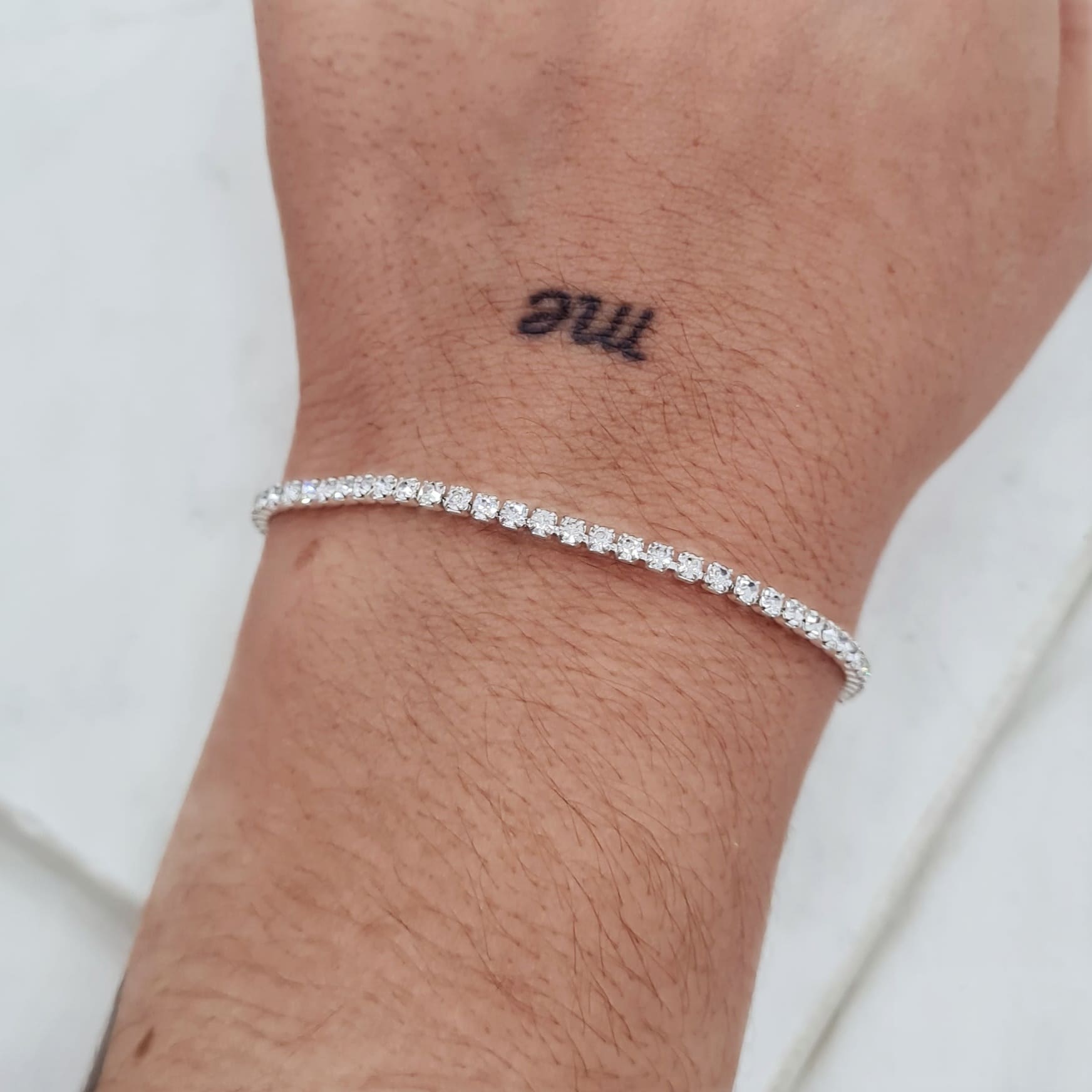 Imagen de producto PULSERA ACERO BLANCO FULL CUBICS - CHICOS