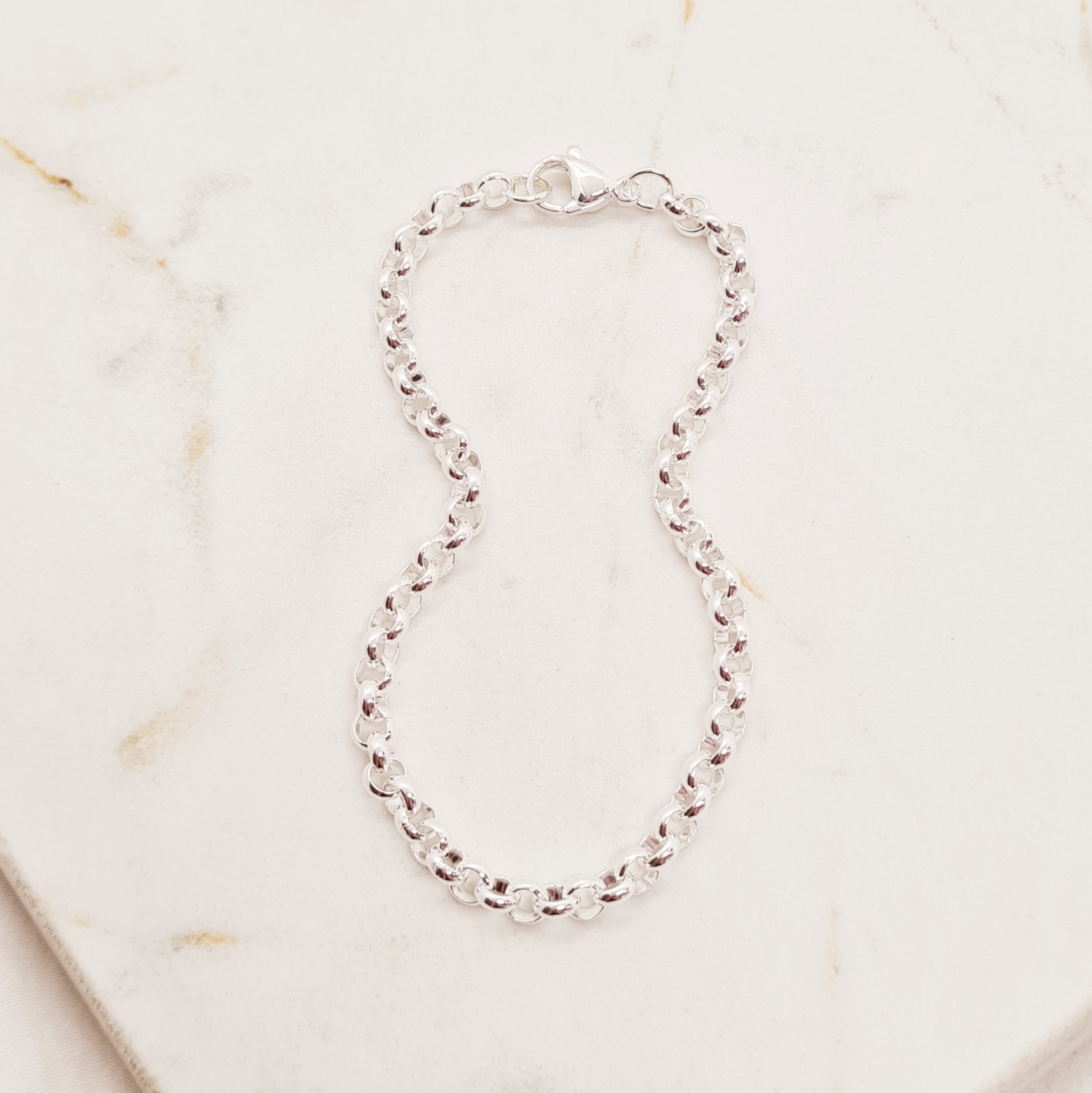Imagen de producto PULSERA ACERO BLANCO ROLO FINA 4 mm