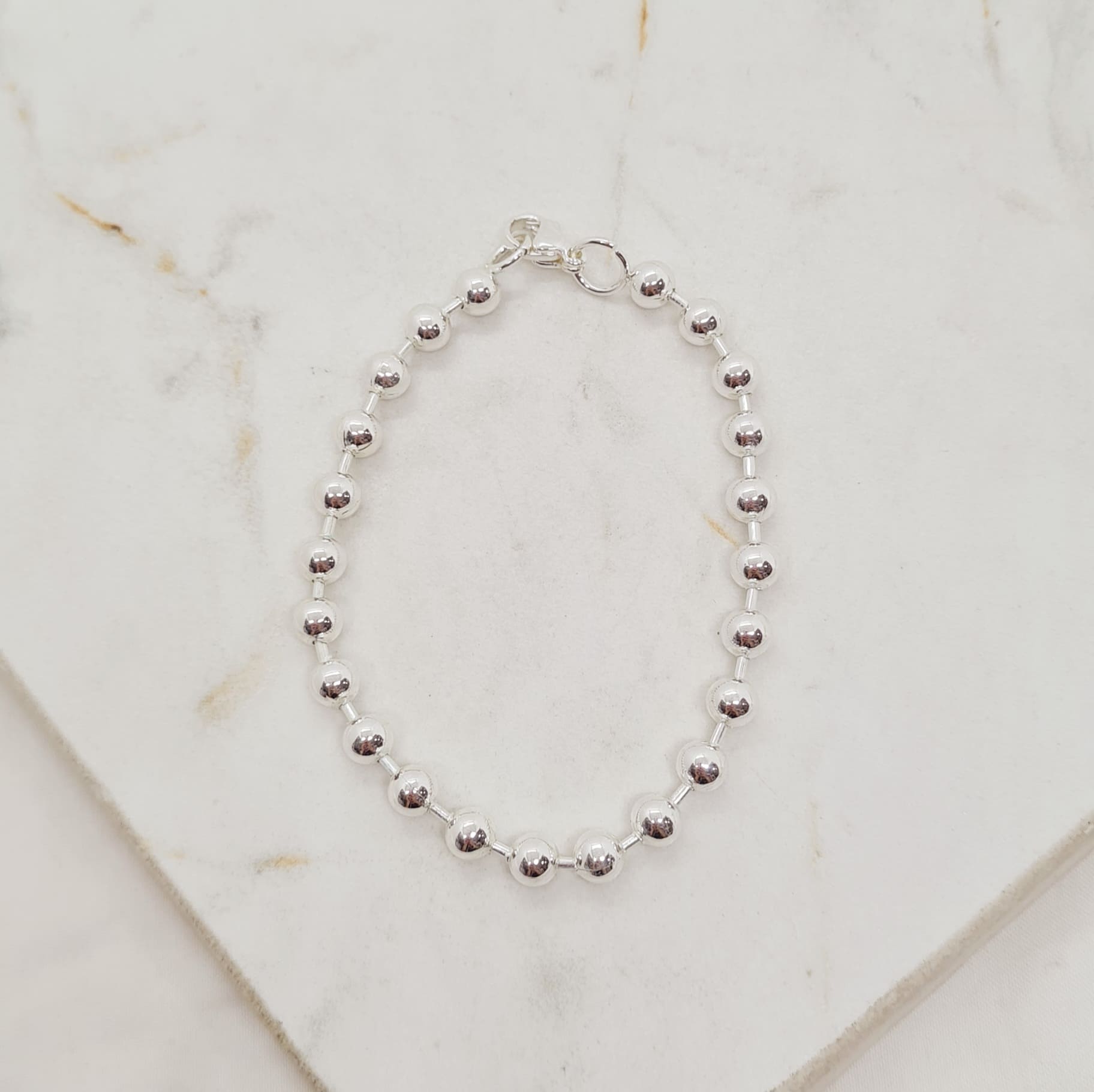 Imagen de producto PULSERA ACERO BLANCO FULL BOLITAS GRANDES