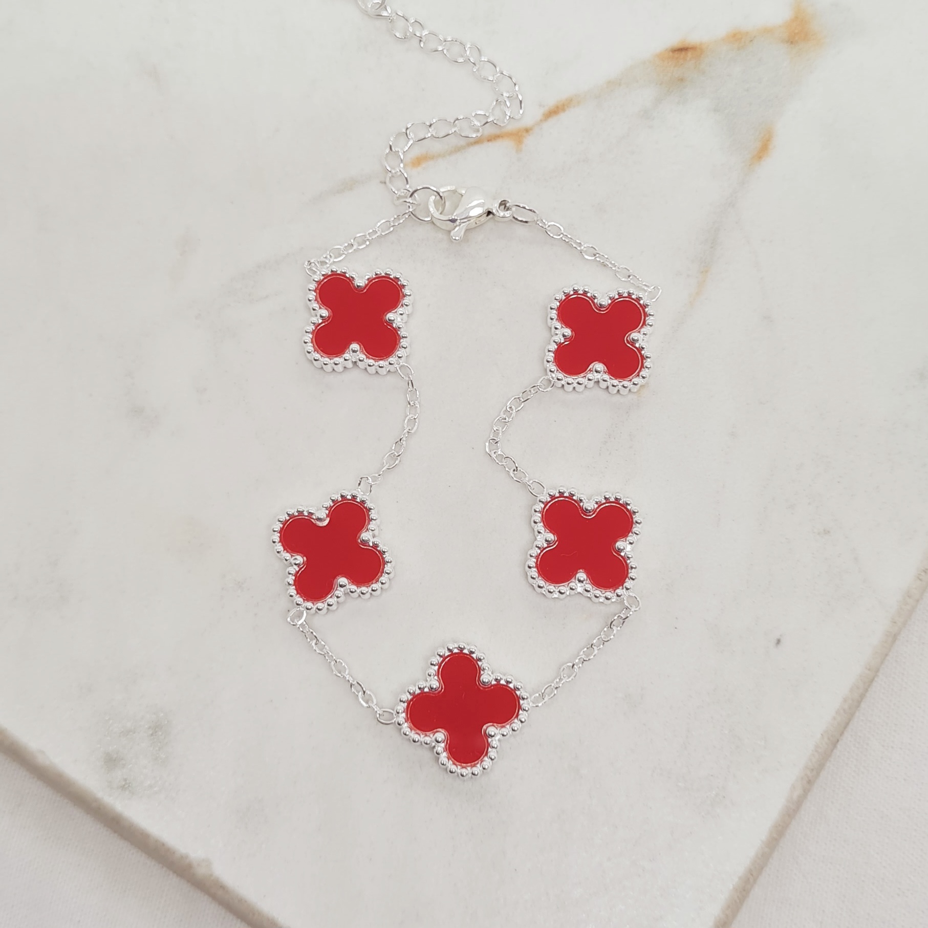 Imagen de producto PULSERA ACERO BLANCO VAN CLEEF - ROJO