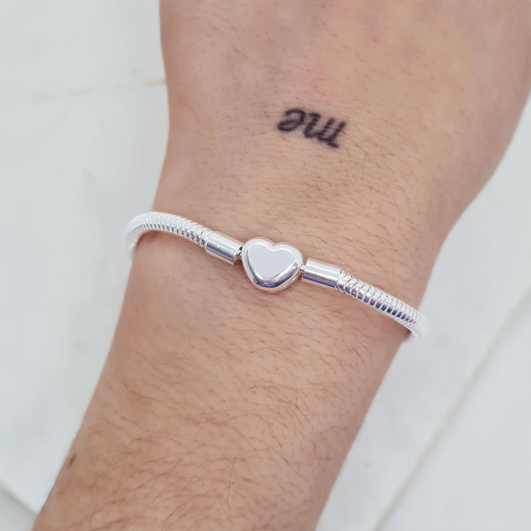 Imagen de producto PULSERA ACERO BLANCO PANDORA - CORAZON