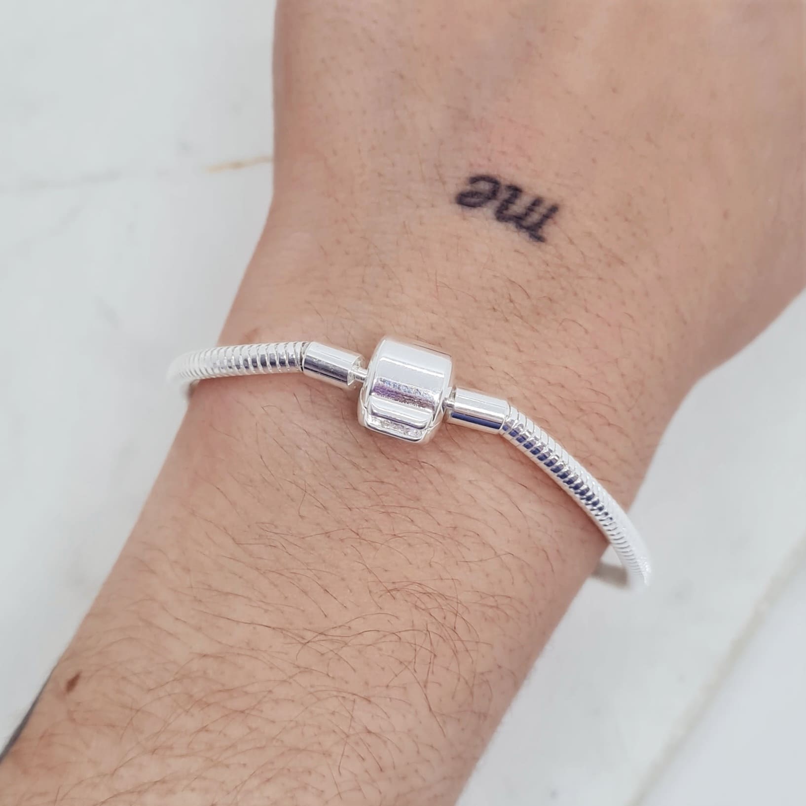 Imagen de producto PULSERA ACERO BLANCO PANDORA - CILINDRO