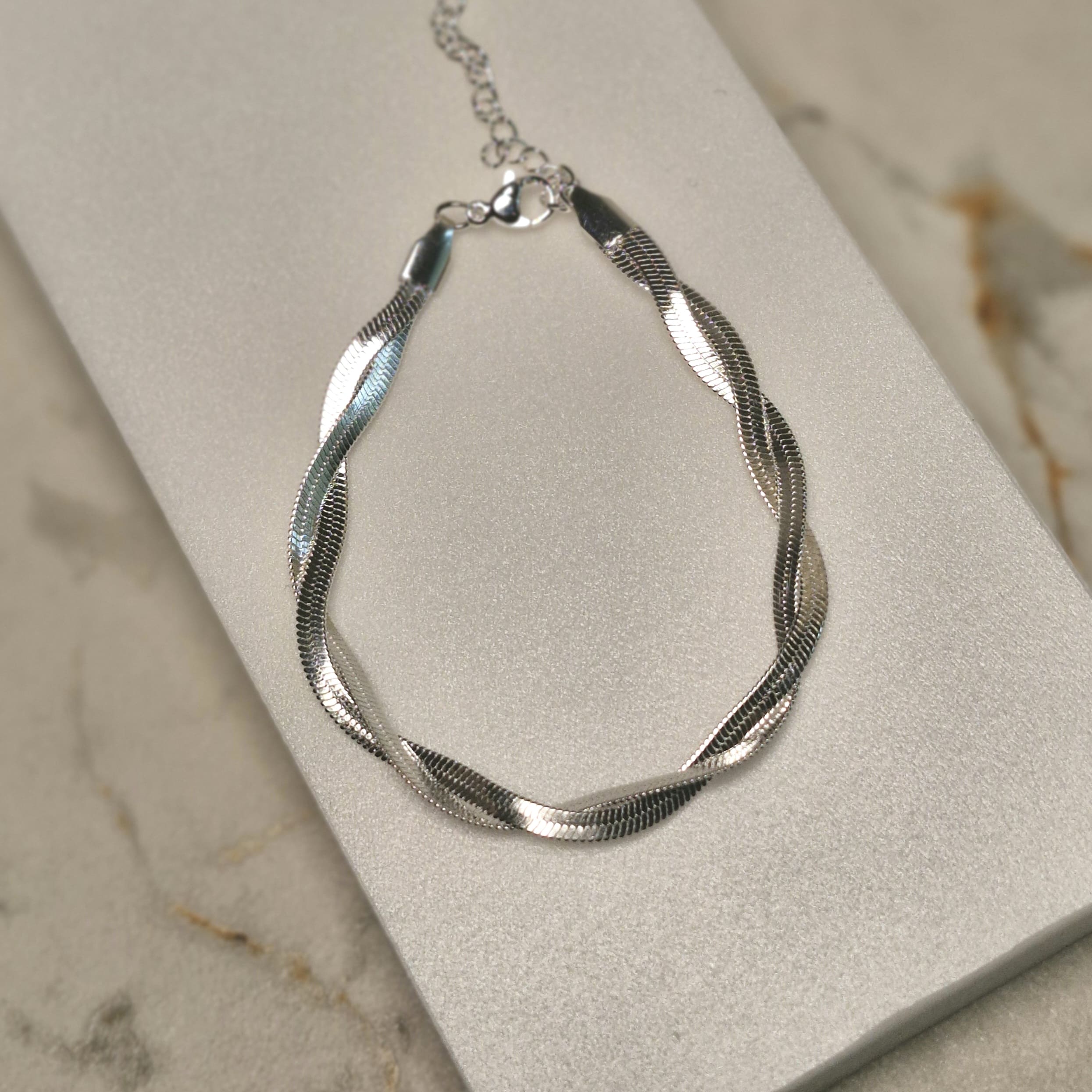 Imagen de producto PULSERA ACERO BLANCO DOBLE SERPIENTE ENTRELAZADA