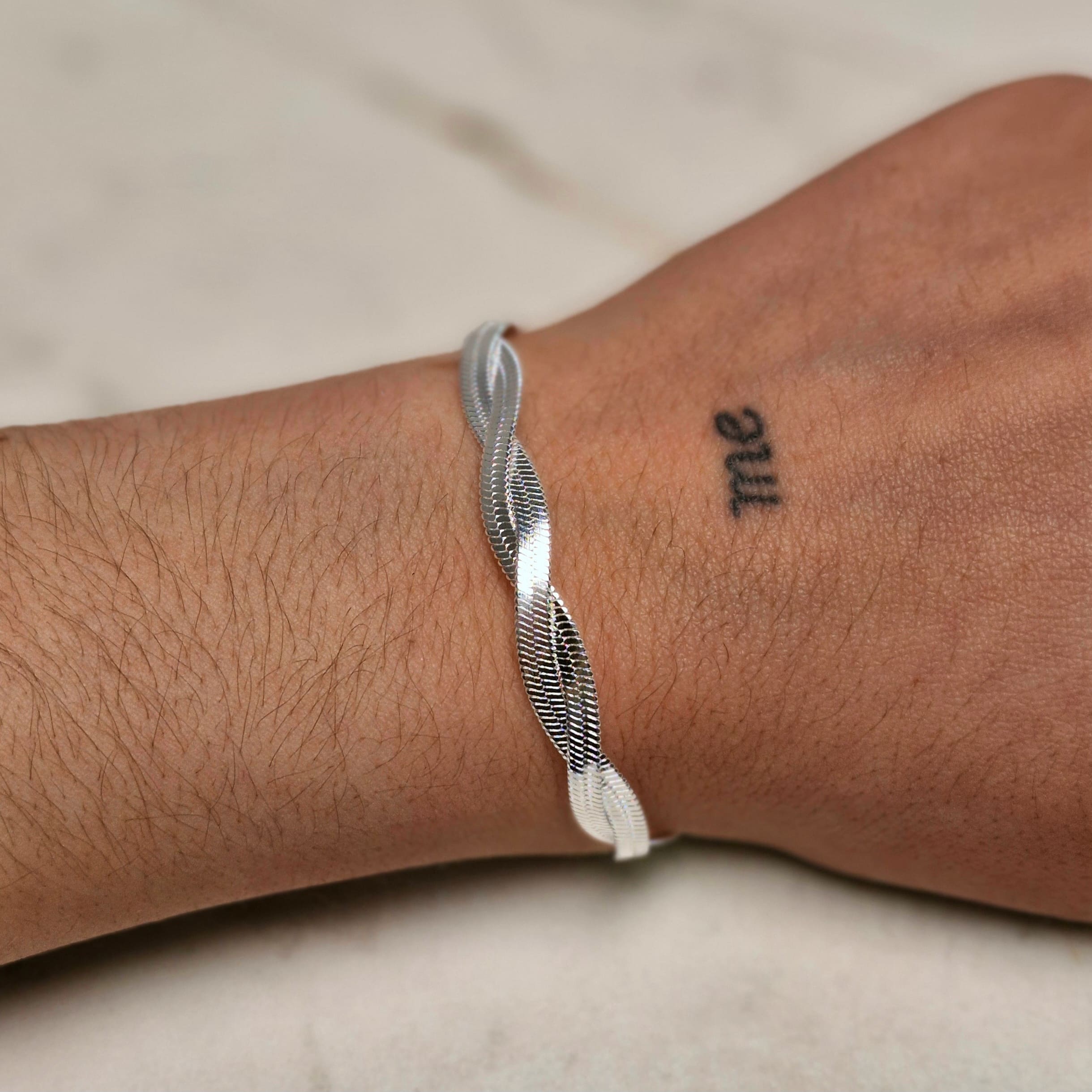 Imagen de producto PULSERA ACERO BLANCO DOBLE SERPIENTE ENTRELAZADA