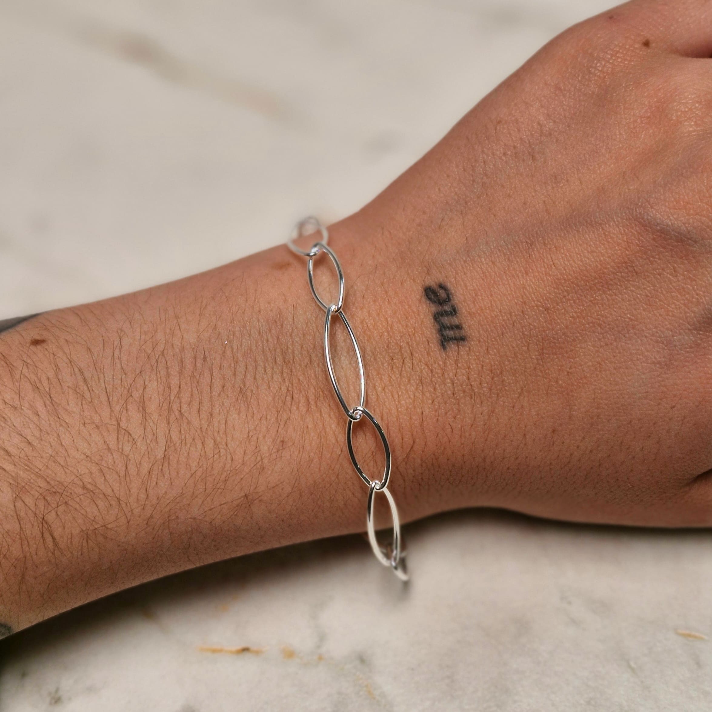 Imagen de producto PULSERA ACERO BLANCO ESLABON OVALADO GRANDE