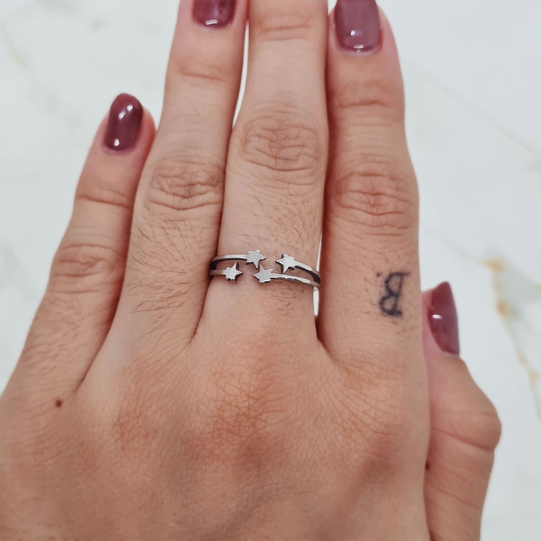 Imagen de producto ANILLO ABIERTO DOBLE LINEA - ESTRELLA