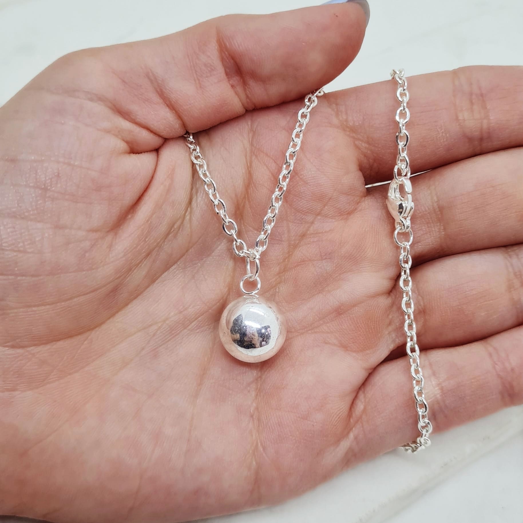 Imagen de producto COLLAR ACERO BLANCO - BOLITA GRANDE
