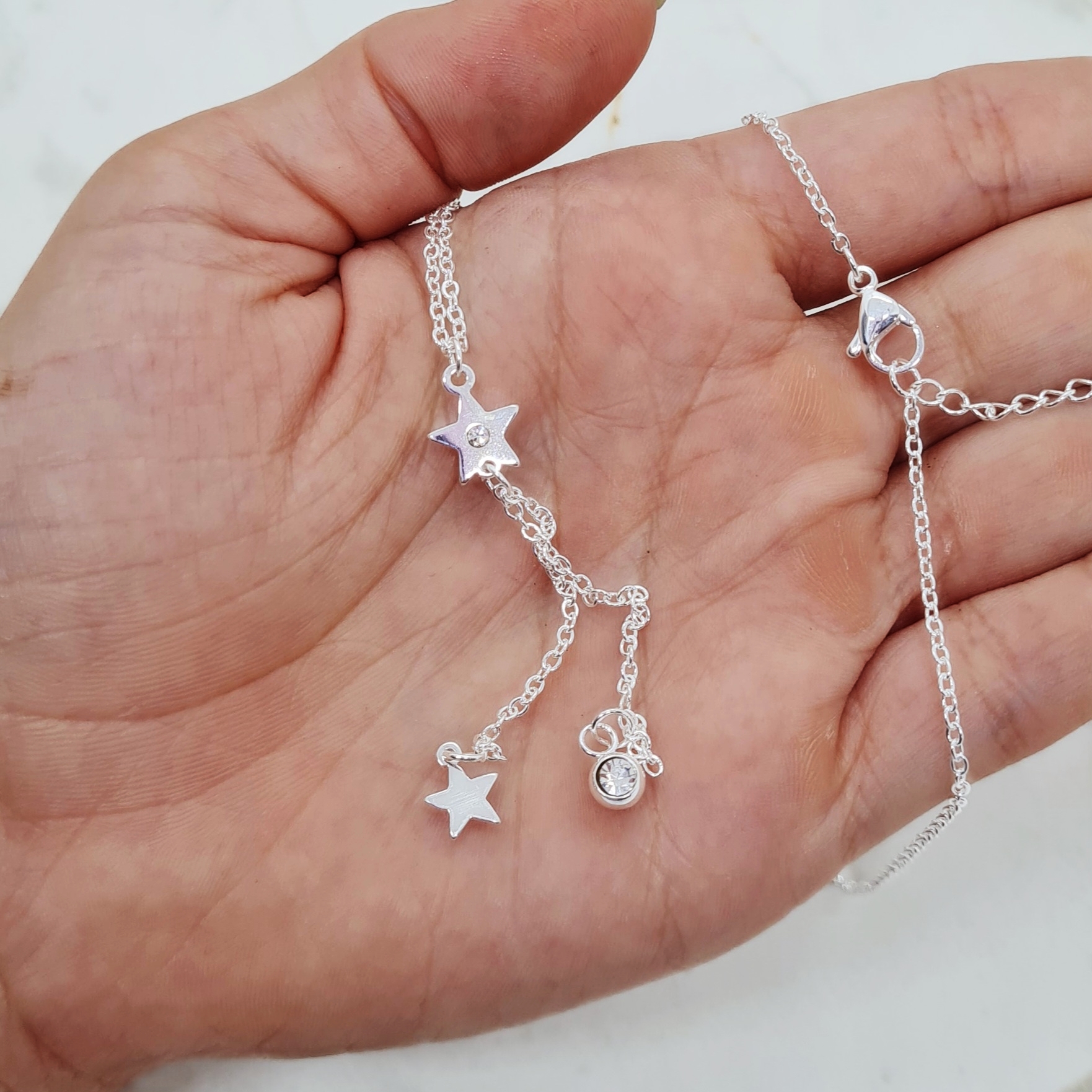 Imagen de producto COLLAR ACERO BLANCO CORBATERO ESTRELLA CON STRASS BLANCO