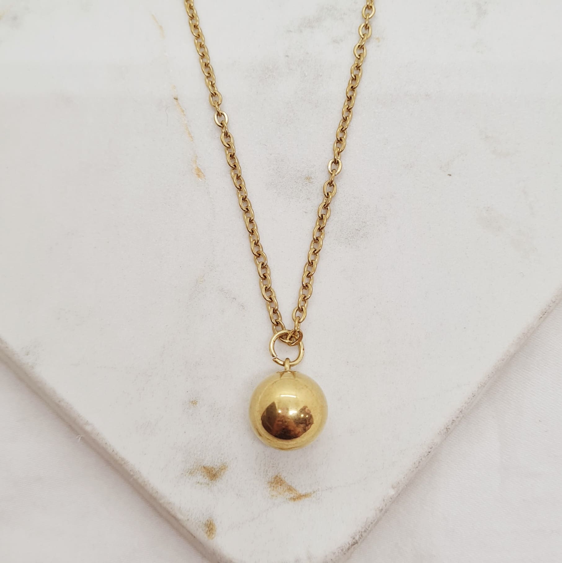 Imagen de producto COLLAR ACERO DORADO - BOLITA GRANDE