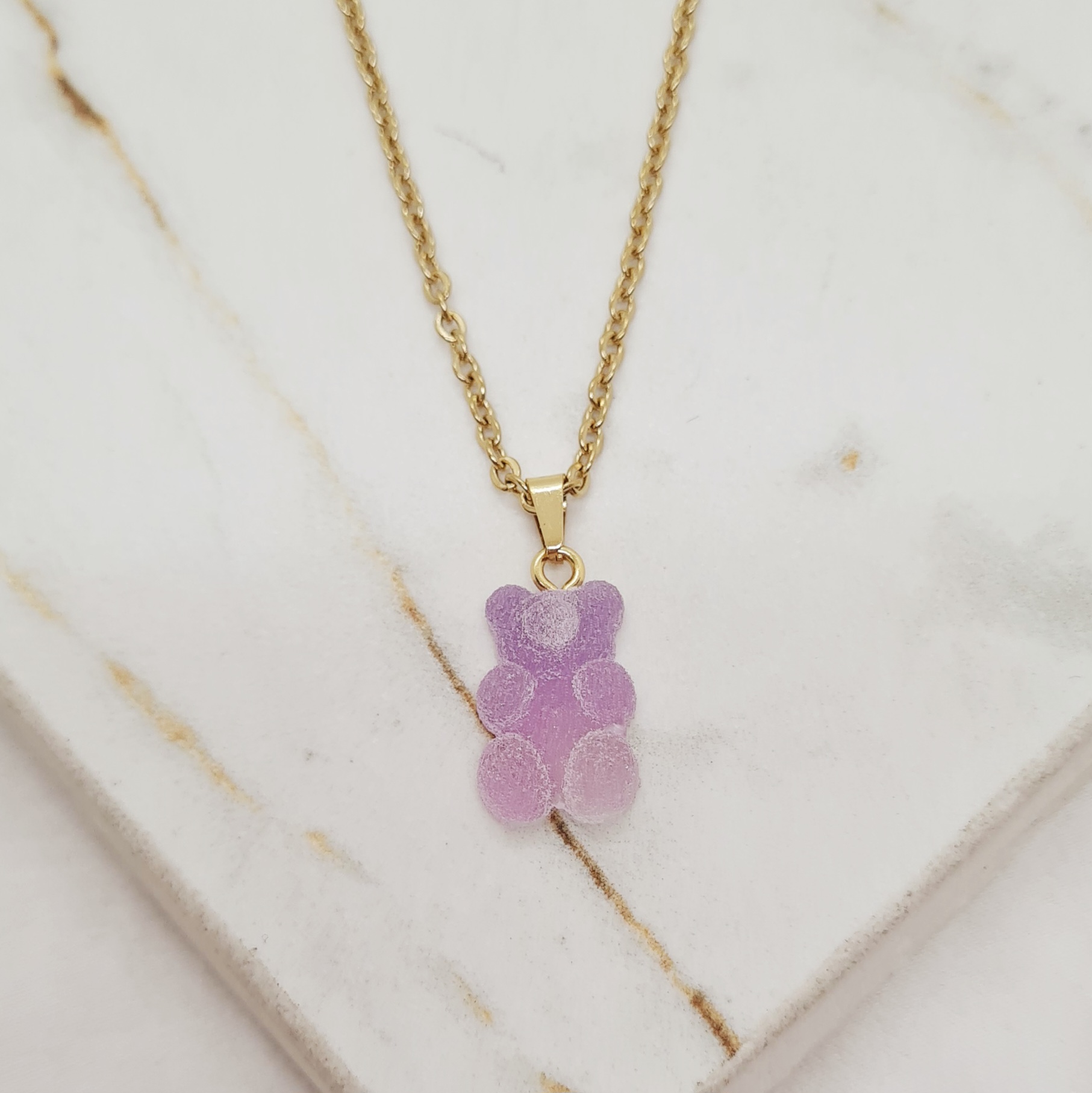 Imagen de producto COLLAR ACERO DORADO YUMMY DEGRADE - LILA
