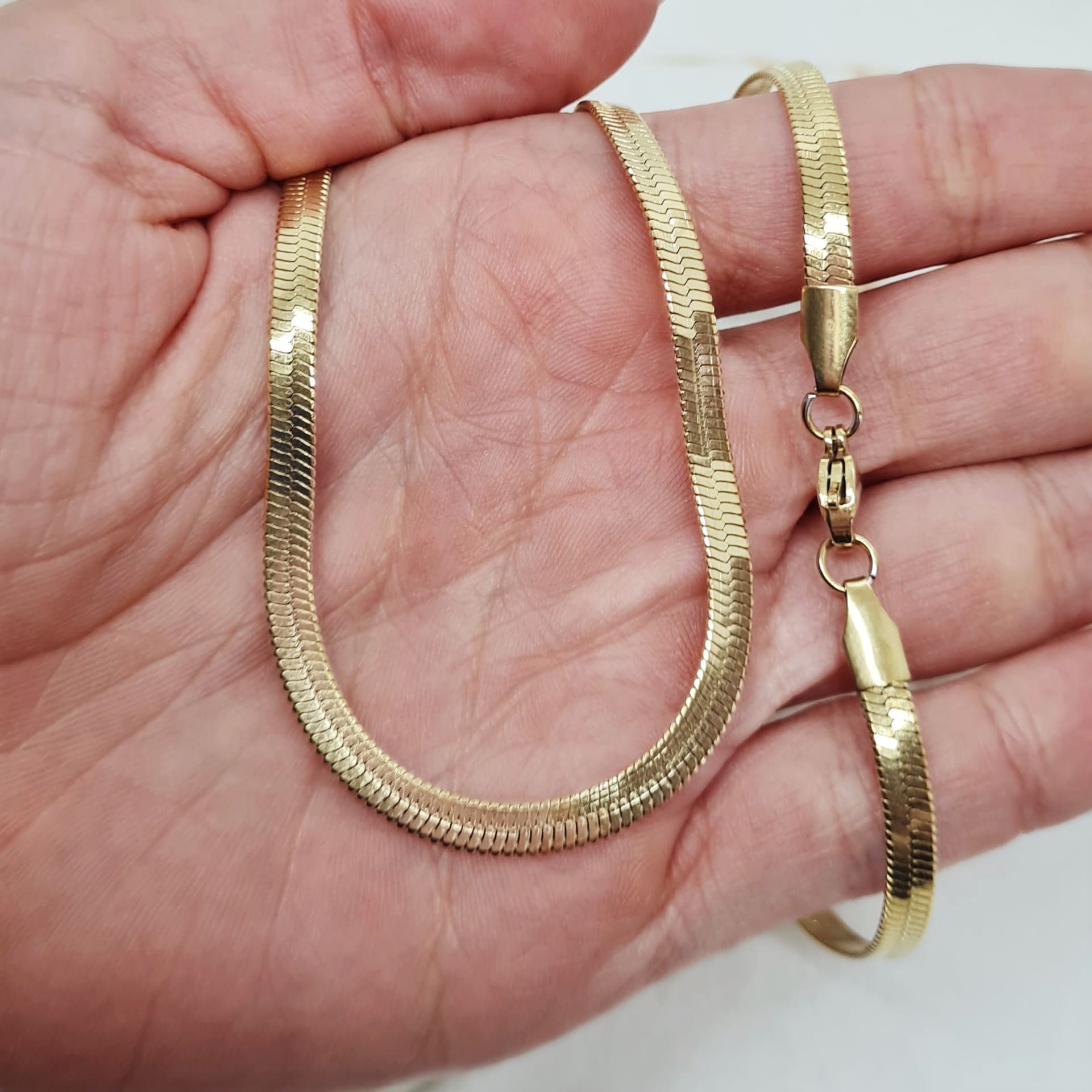 Imagen de producto CADENA ACERO DORADO SERPIENTE GRUESA
