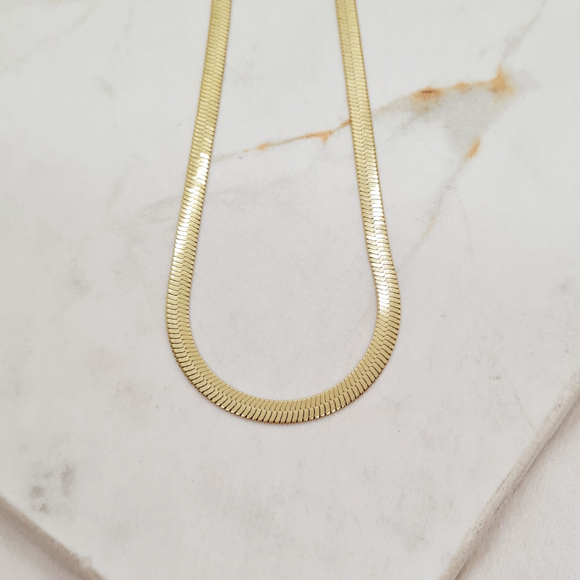 Imagen de producto CADENA ACERO DORADO SERPIENTE GRUESA
