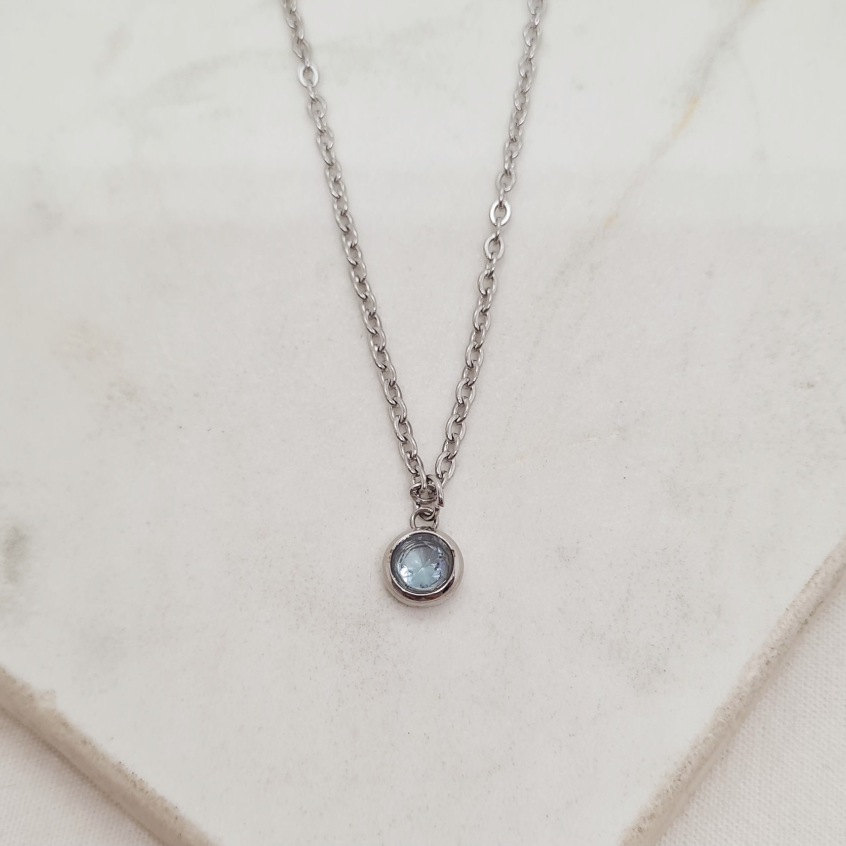 Imagen de producto COLLAR - CUBIC REDONDO AGUA MARINA