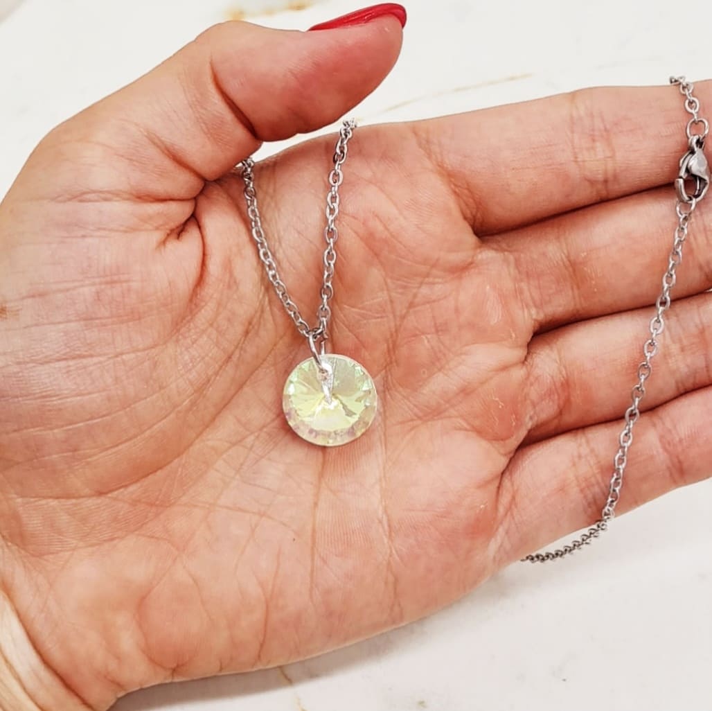 Imagen de producto COLLAR CRISTAL TORNASOLADO CLARO - REDONDO