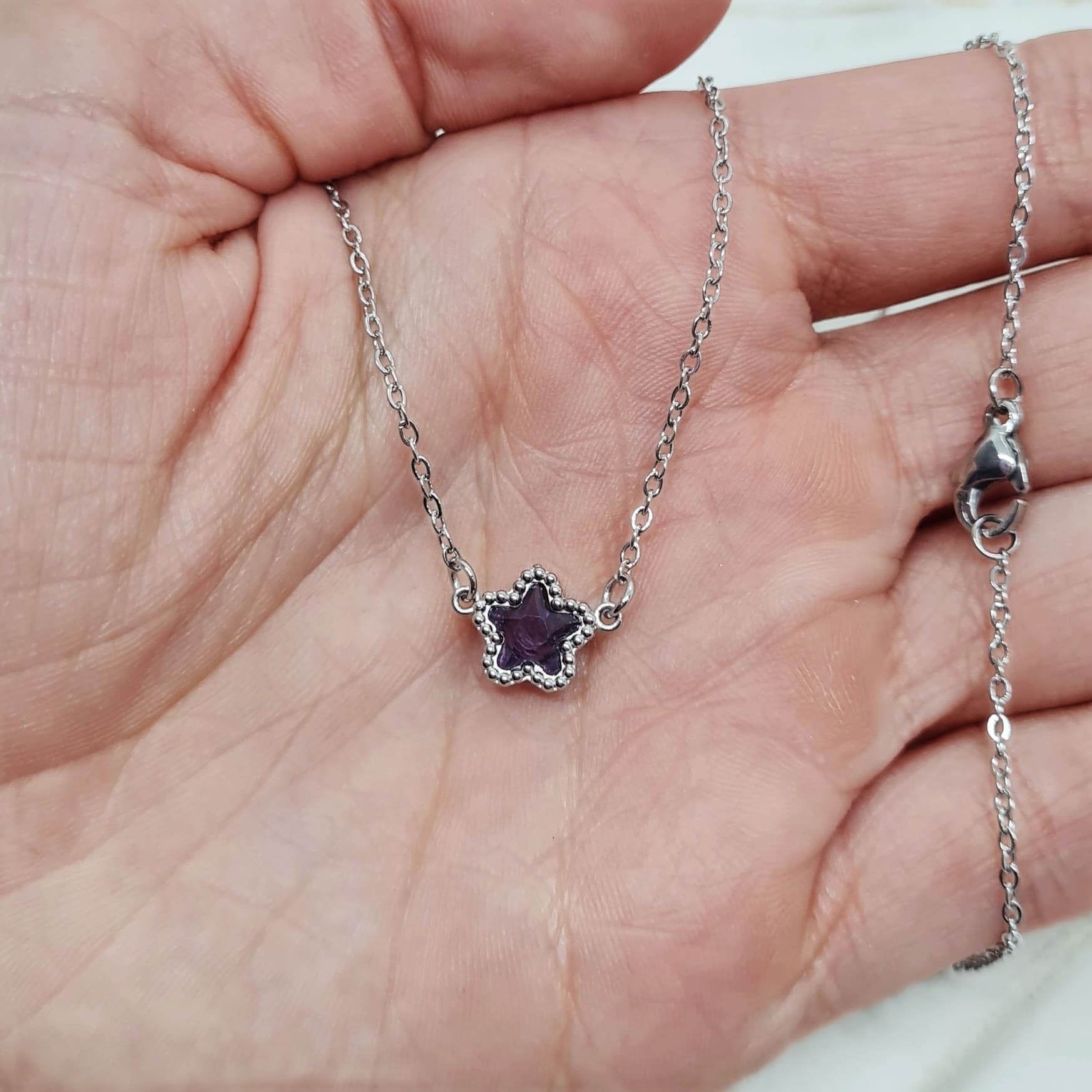 Imagen de producto COLLAR ENGARZADO - ESTRELLA VIOLETA