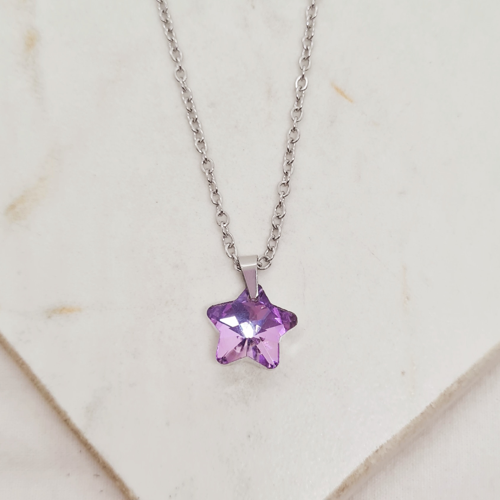 Imagen de producto COLLAR CON DIJE CRISTAL CHICO - ESTRELLA TORNASOL VIOLETA