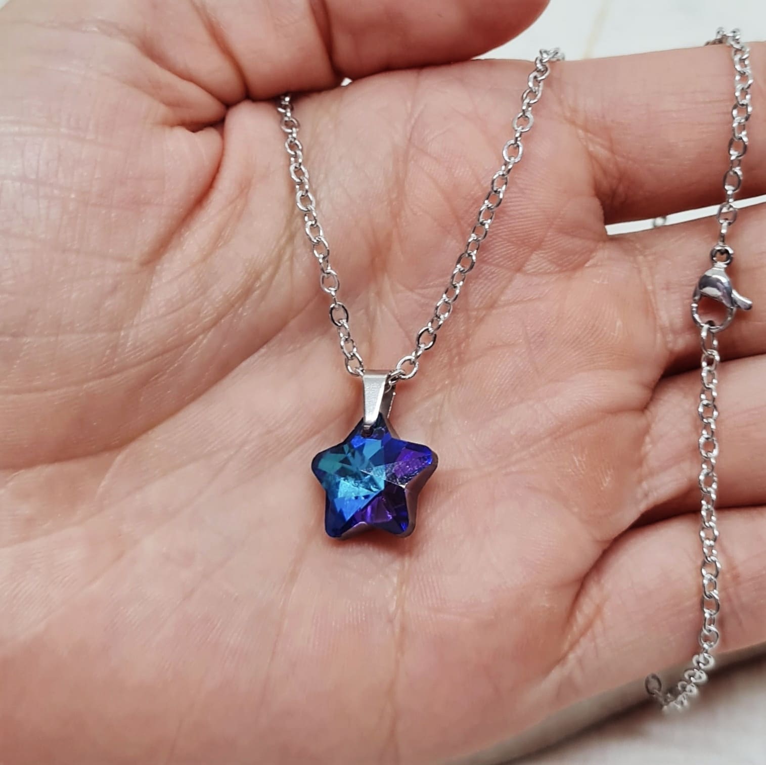 Imagen de producto COLLAR CON DIJE CRISTAL CHICO - ESTRELLA AZUL