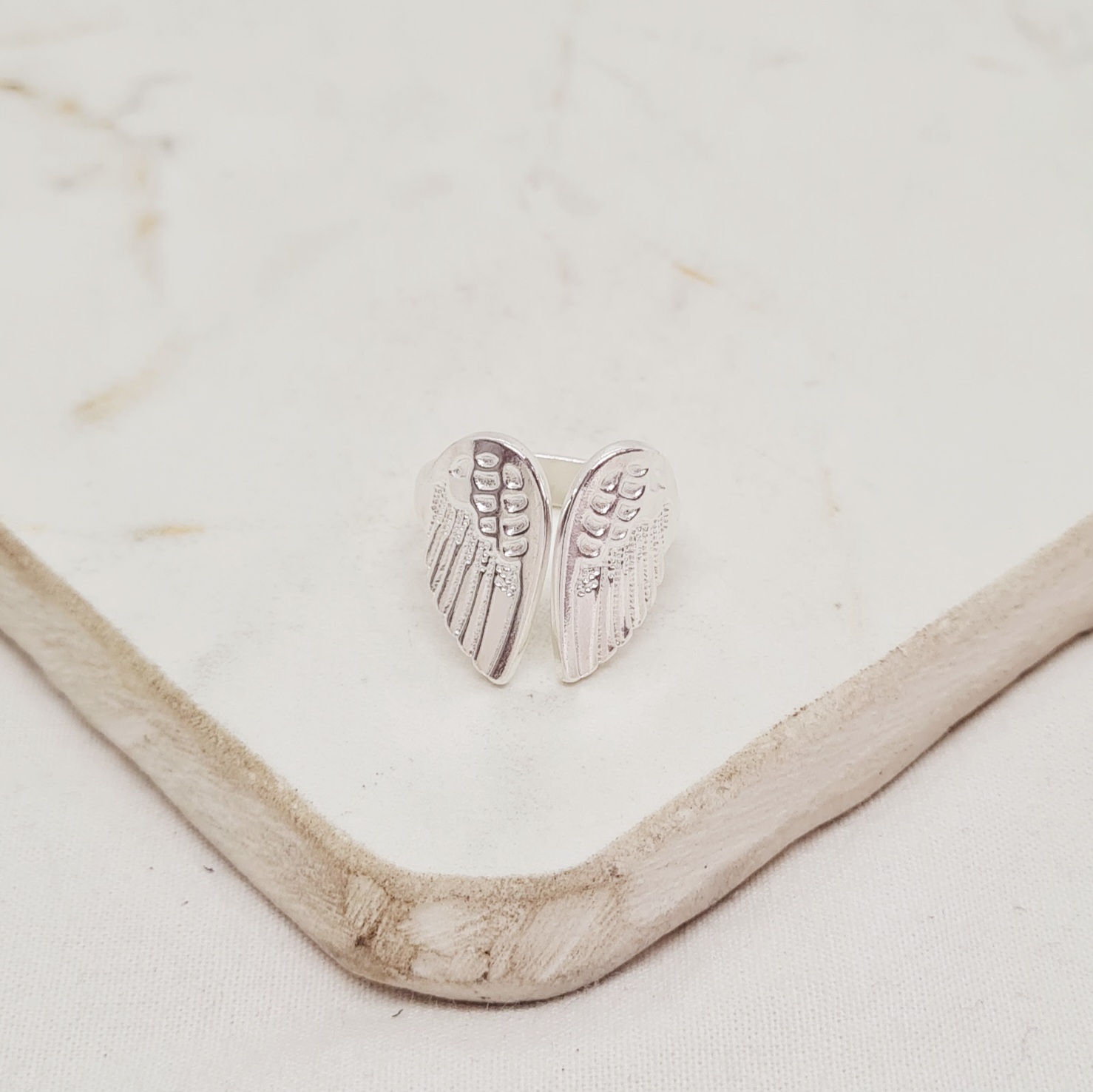 Imagen de producto ANILLO ACERO BLANCO MACIZO - ALAS CHICAS