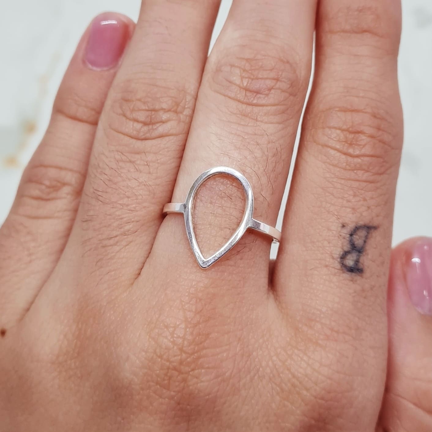 Imagen de producto ANILLO ACERO BLANCO - GOTA