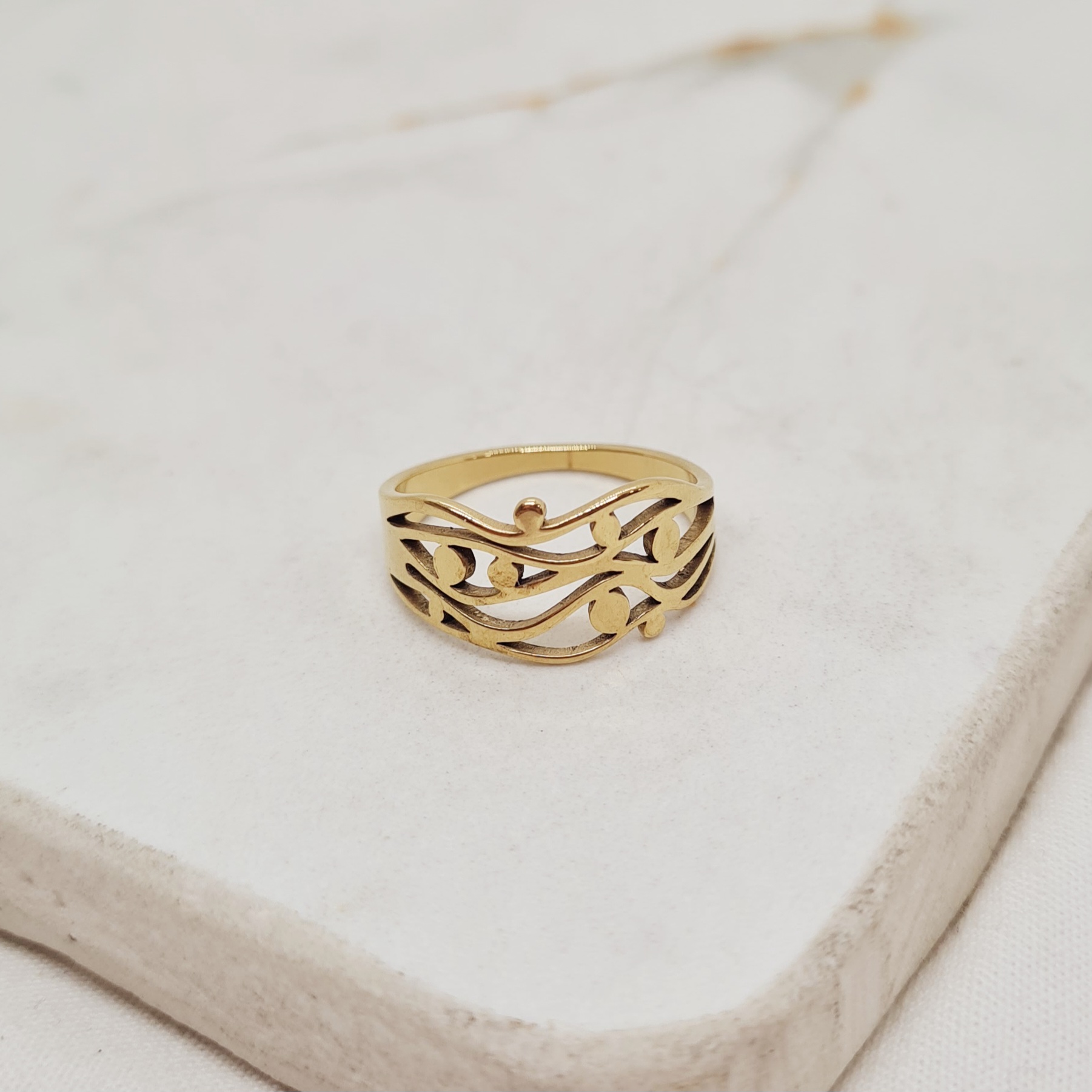 Imagen de producto ANILLO ACERO DORADO - ASTRID