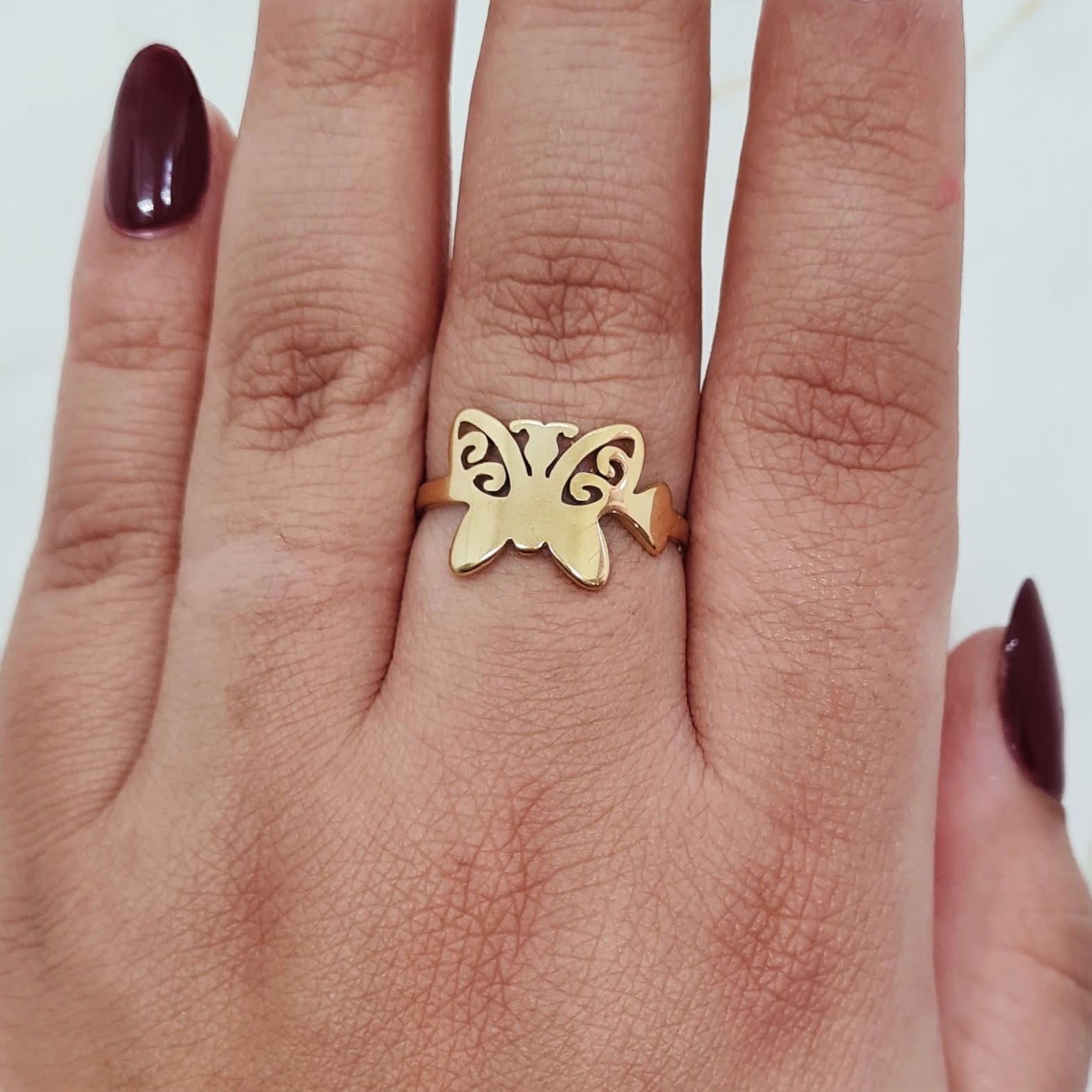 Imagen de producto ANILLO ACERO DORADO - MARIPOSA