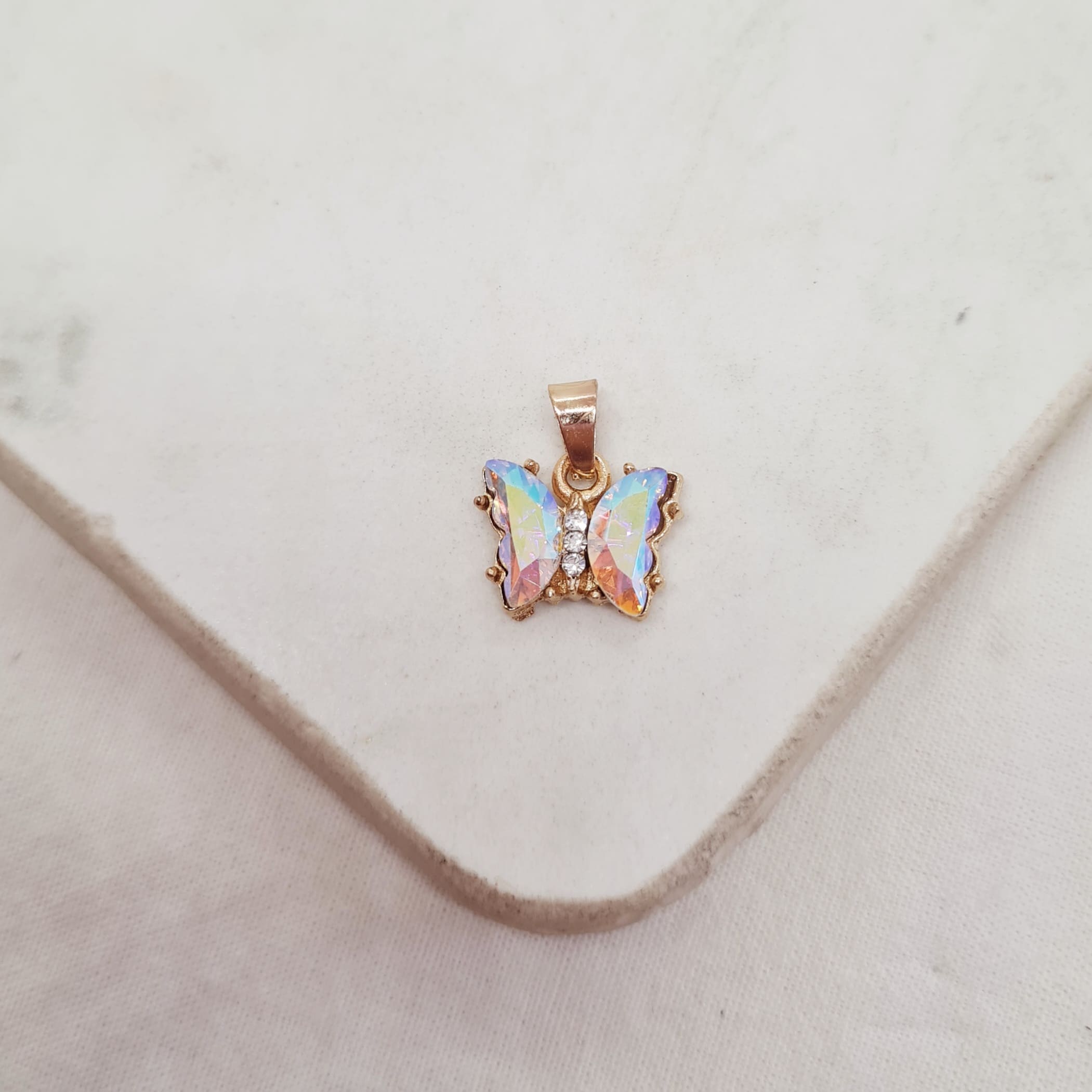 Imagen de producto DIJE ACERO DORADO MARIPOSA ENGARZADA CHICA - TORNASOL